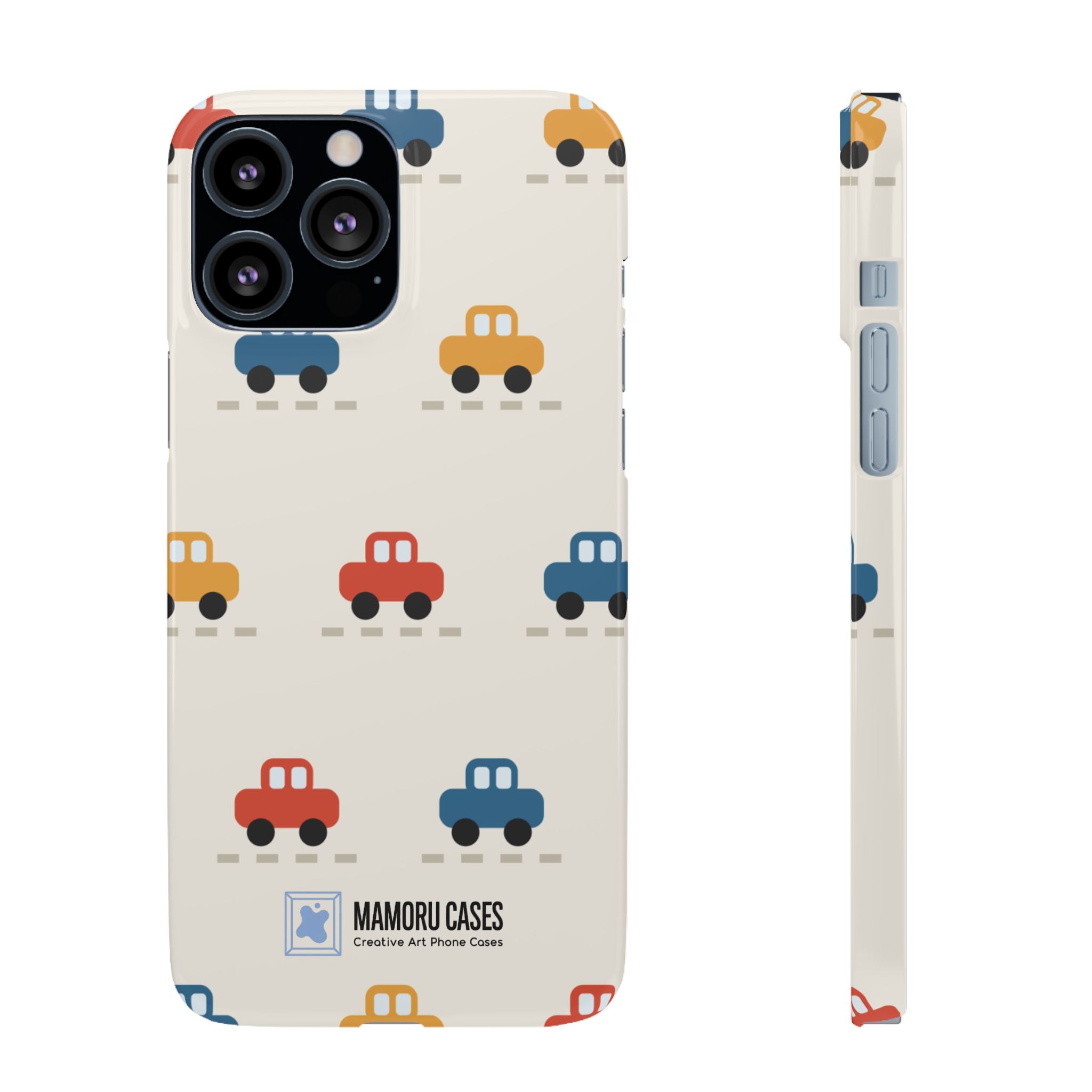 Cute Retro Toy Car Phone Case — Colorful Kids Pattern Snap Case