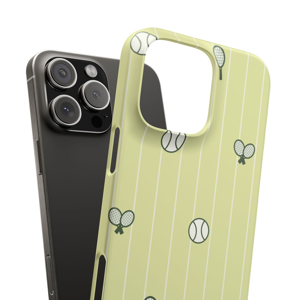 Tennis Pattern Phone Case — Yellow Racket & Ball Snap Case
