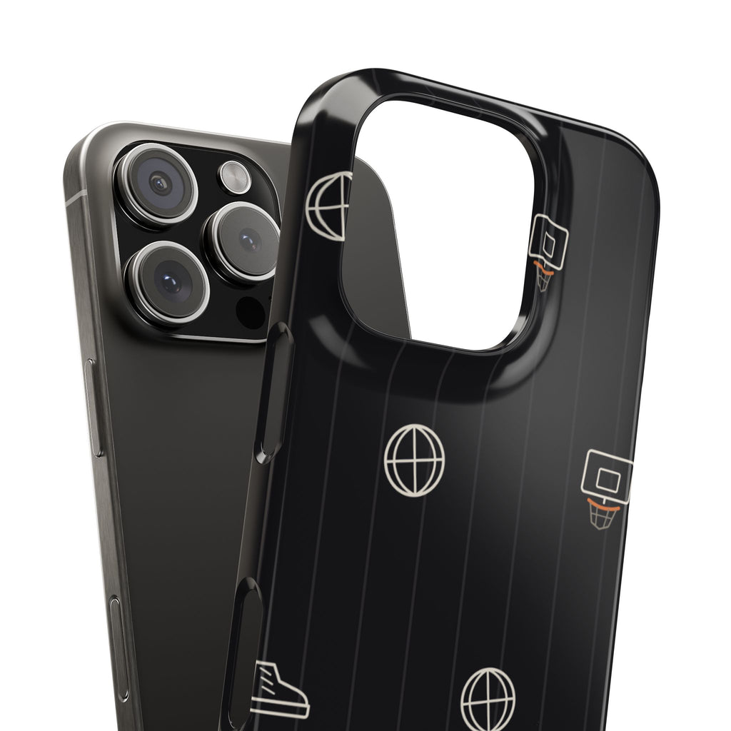 Snap Case — Black Minimalist Basketball & Street Icons Phone Case