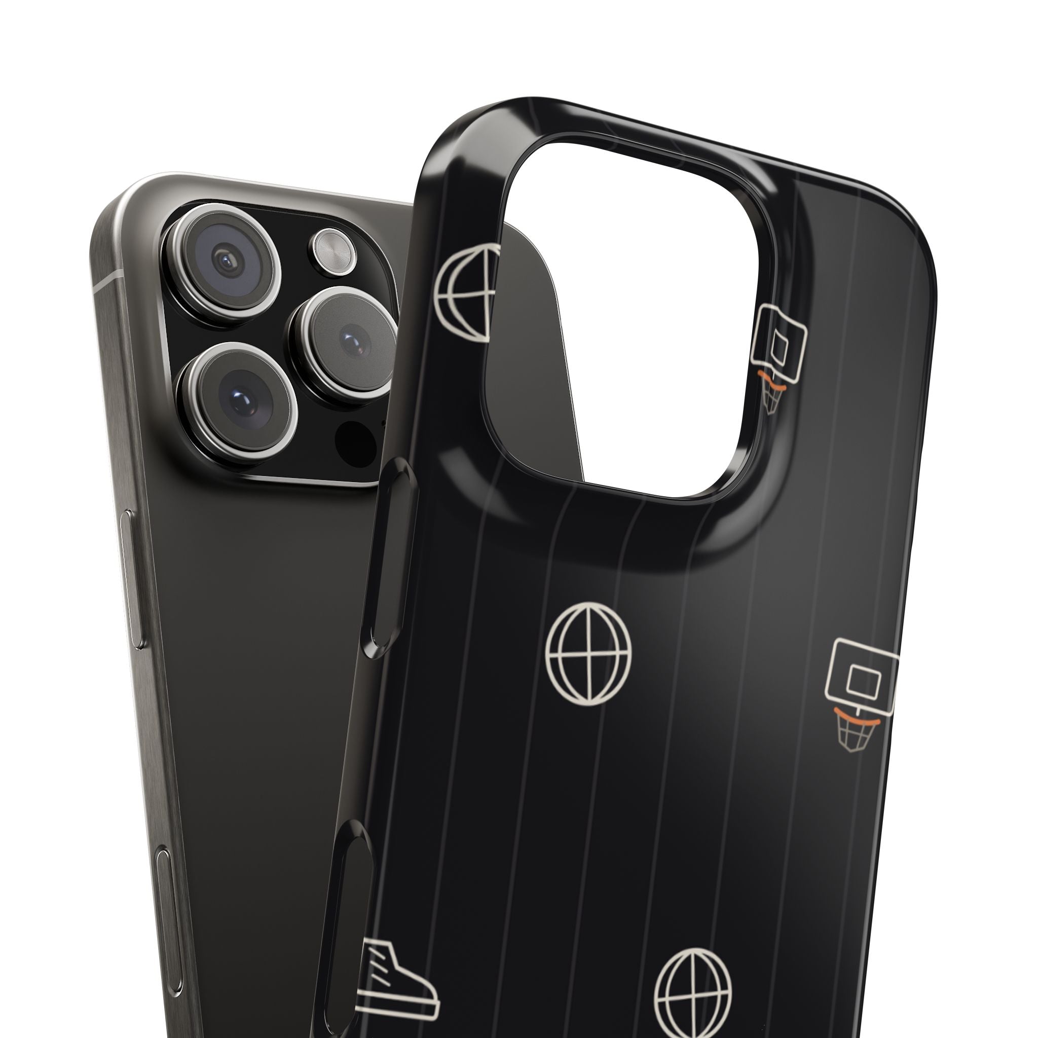 Snap Case — Black Minimalist Basketball & Street Icons Phone Case