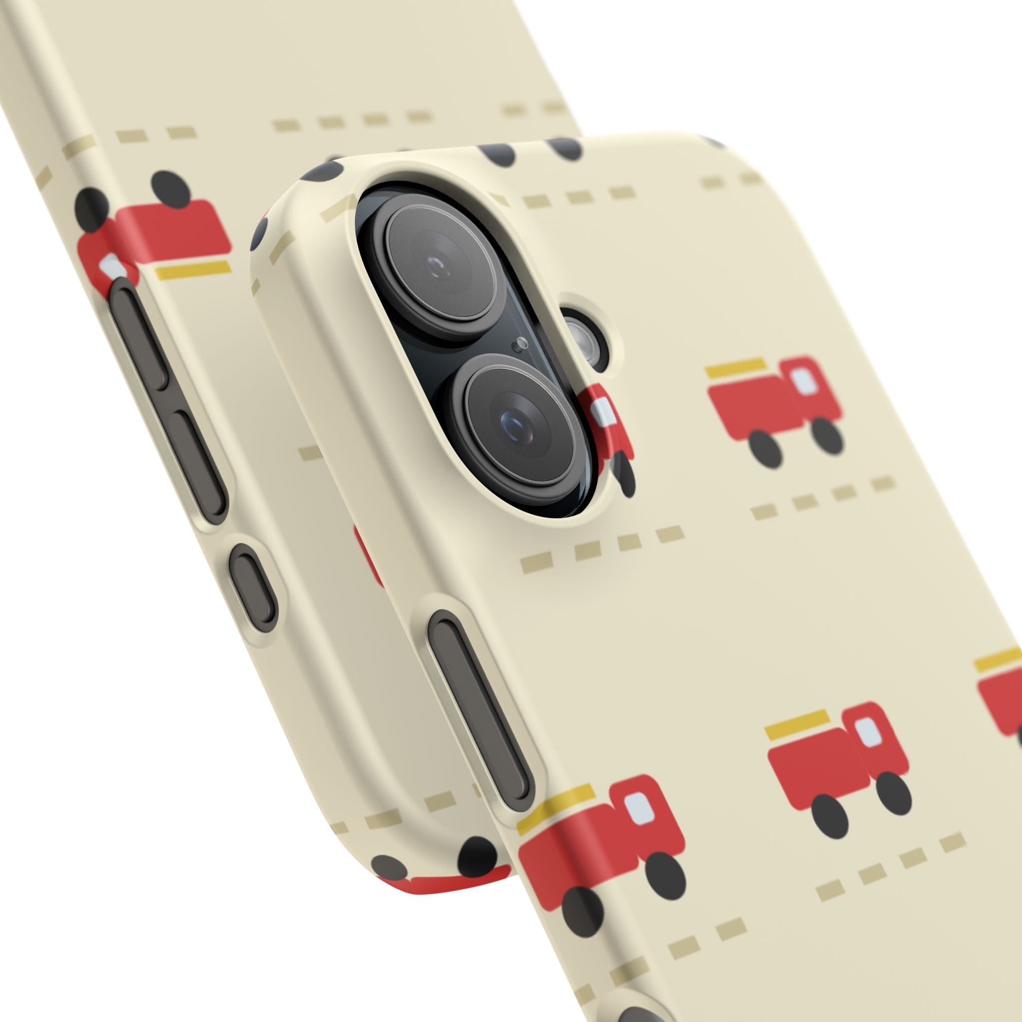 Fire Truck Pattern Phone Case — Cute Retro Kids iPhone Cover