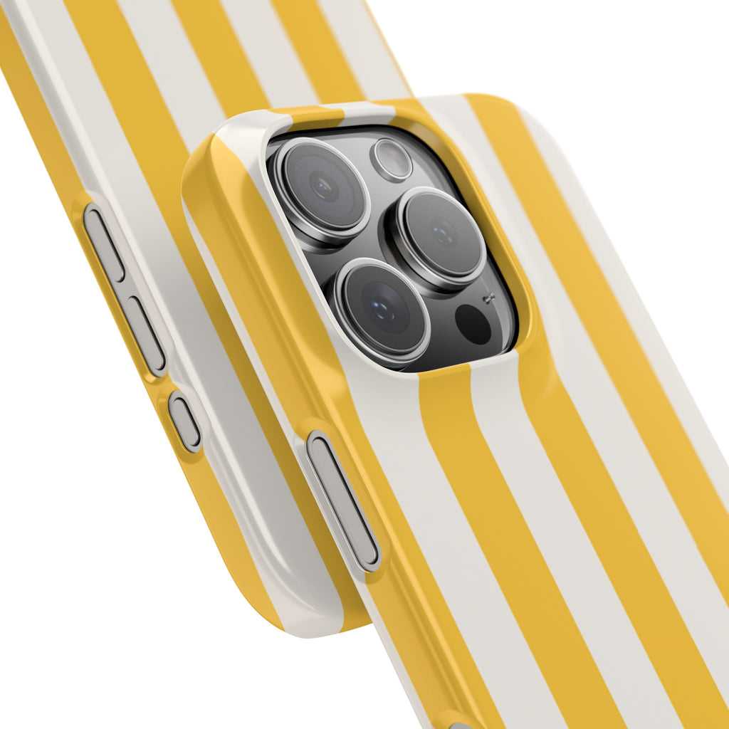 Yellow Stripe Phone Case — Bright Vertical Striped Snap Case