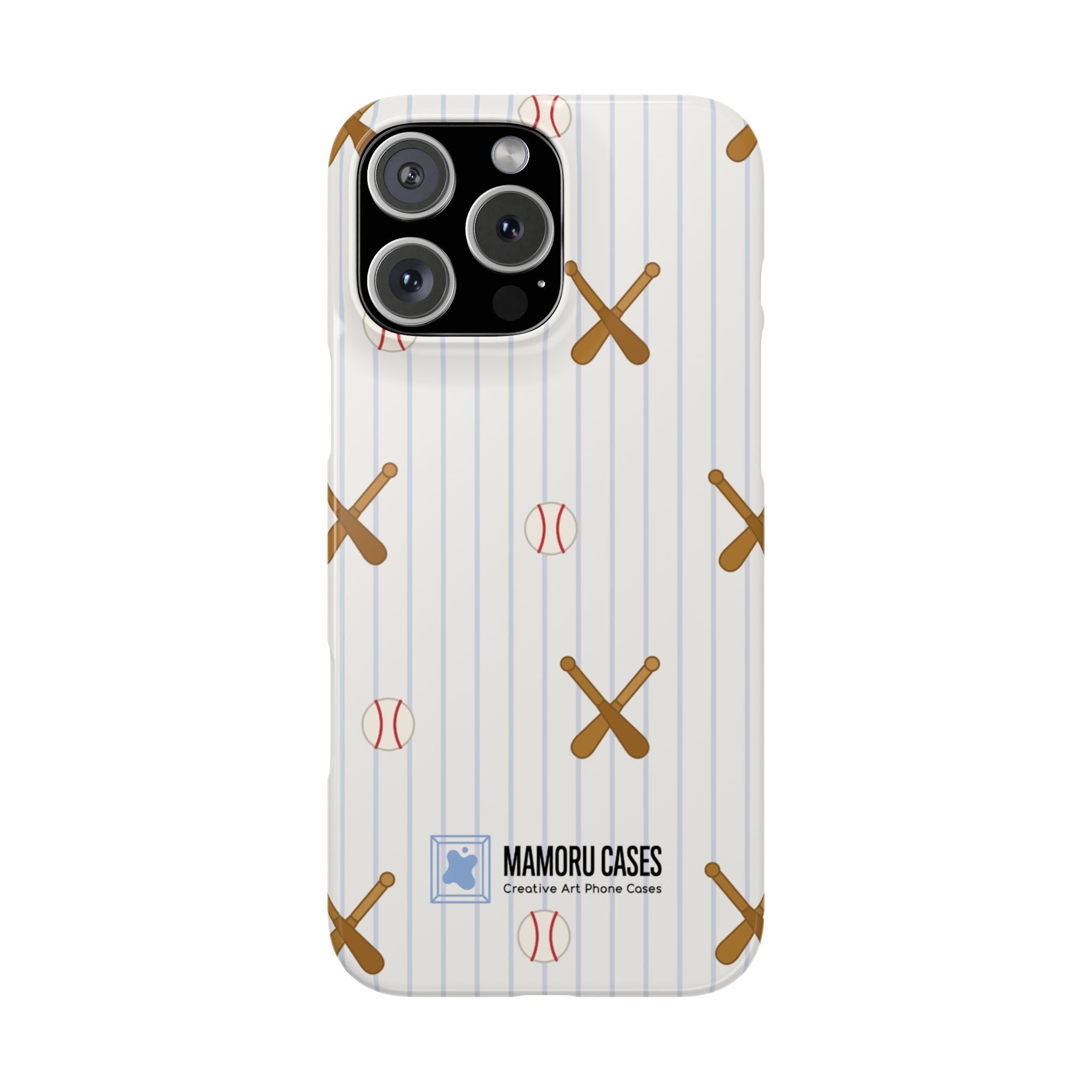 Baseball Pattern Phone Case — Bat & Ball Snap Case