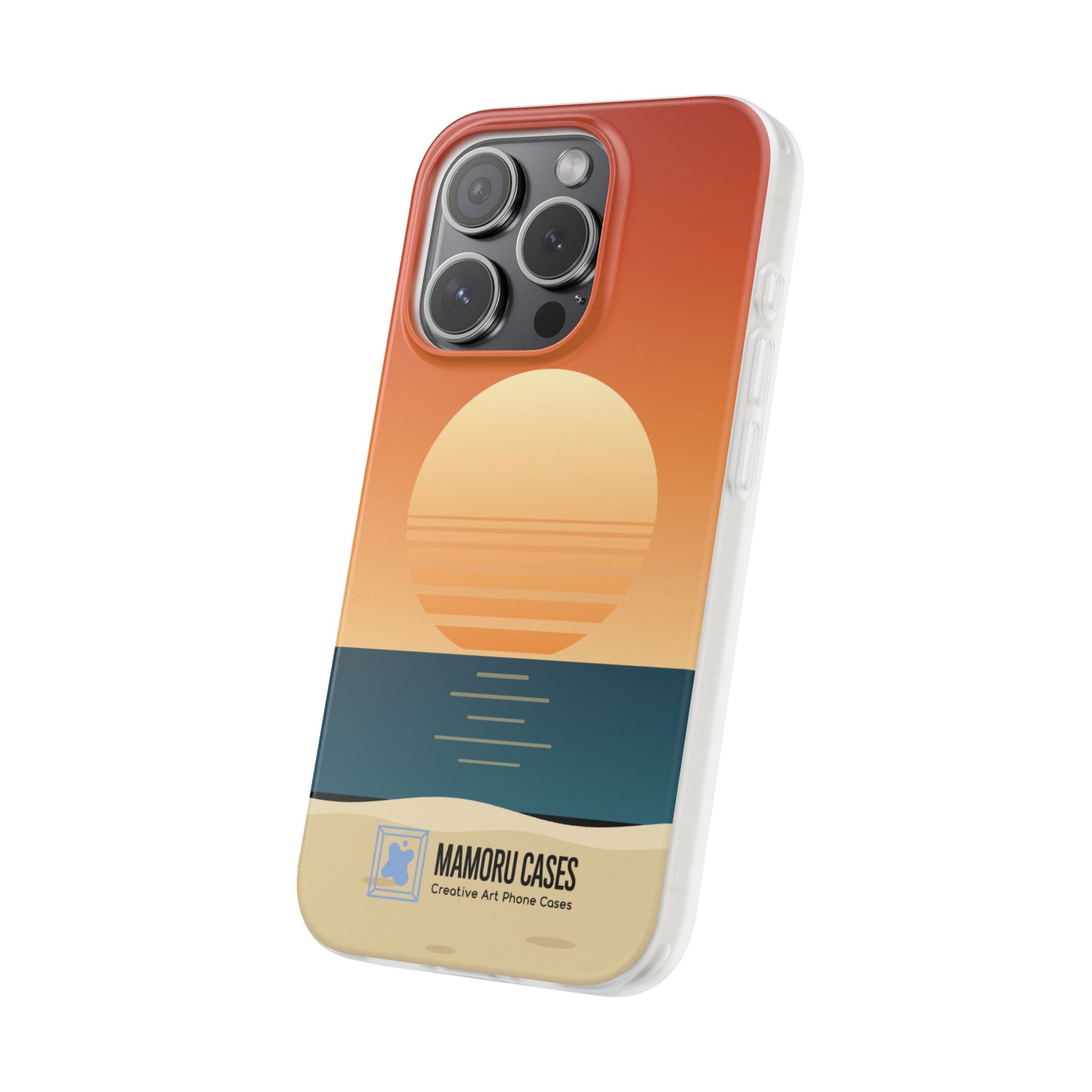 Sunset Horizon Phone Case — Minimal Beach Sunset Graphic for iPhone & Samsung