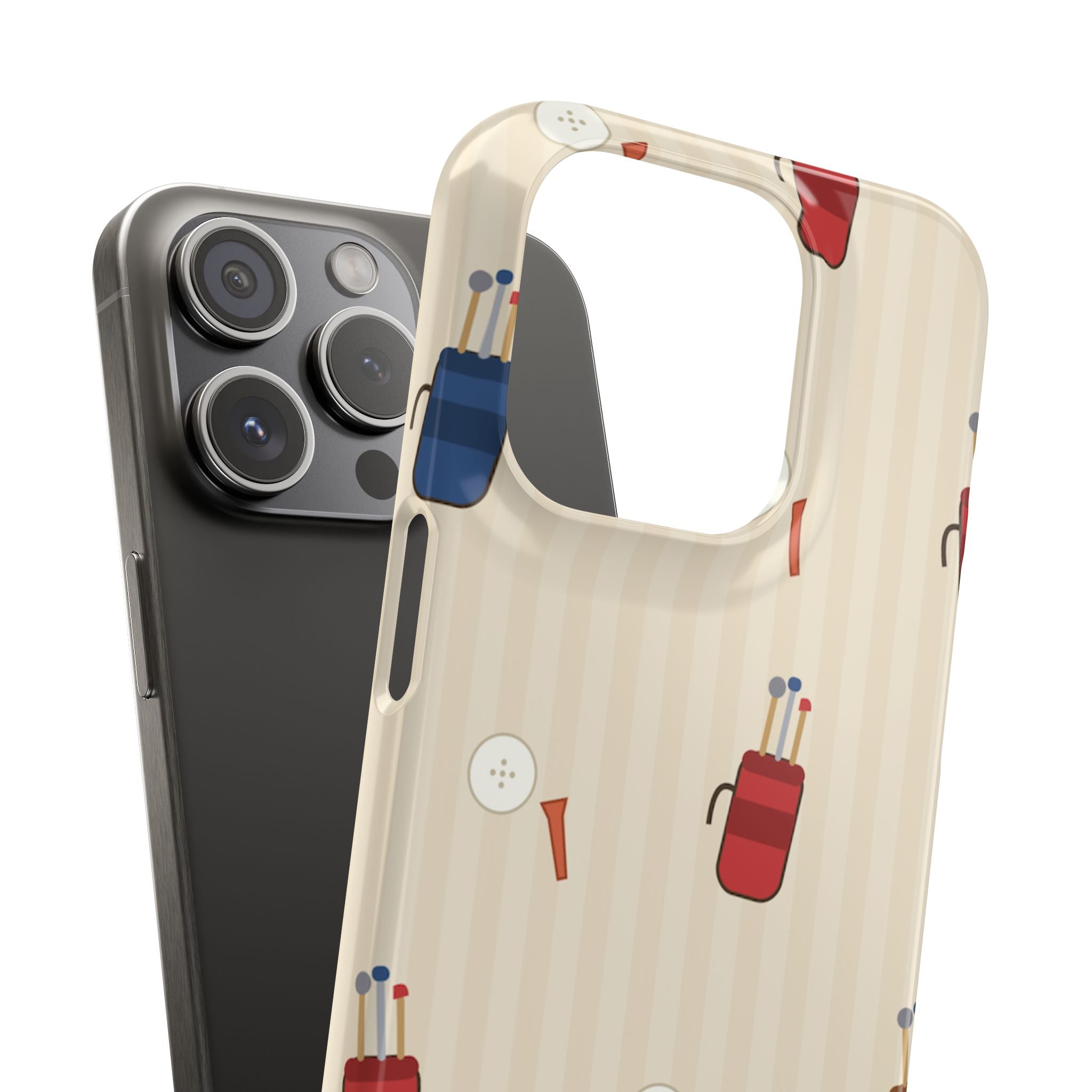 Golf Pattern Phone Case — Retro Golf Bag & Tee iPhone Case