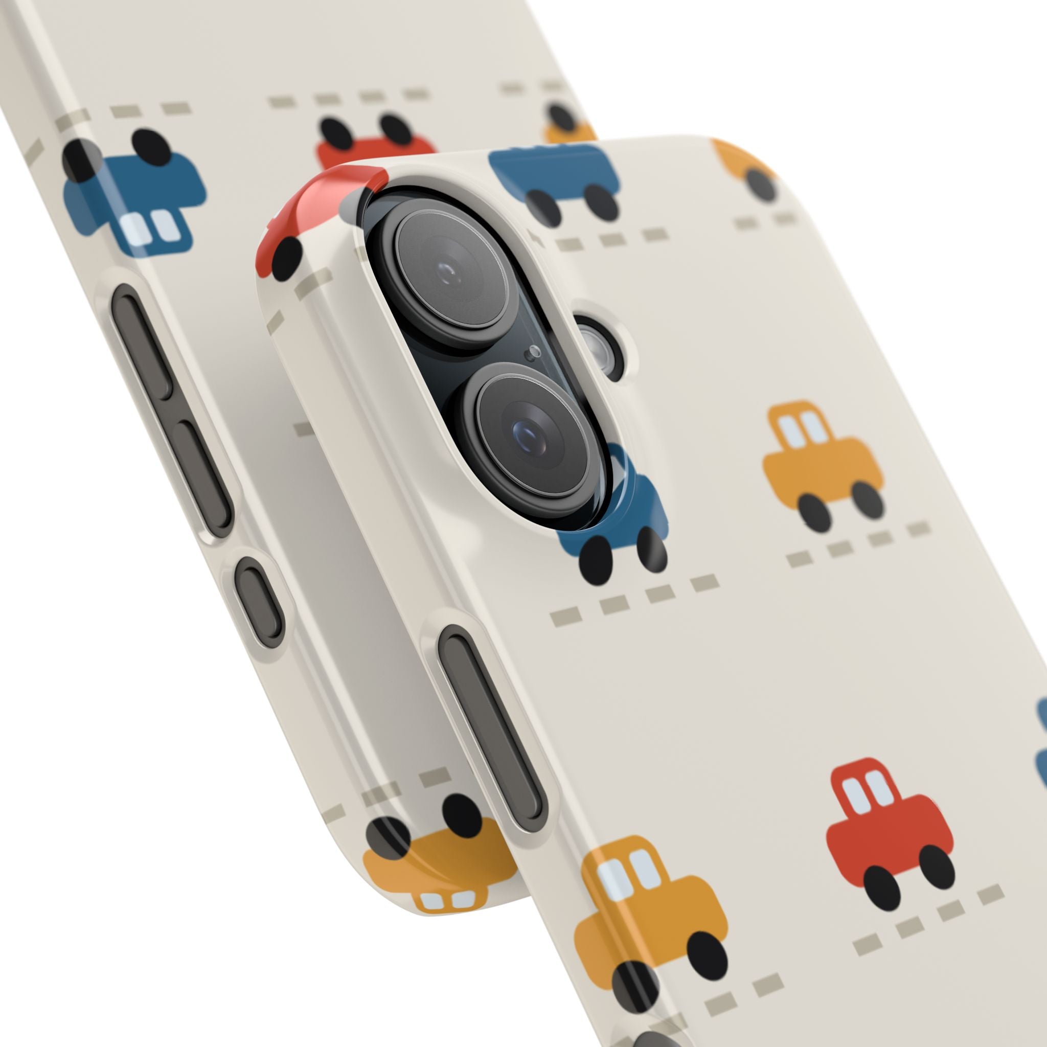 Cute Retro Toy Car Phone Case — Colorful Kids Pattern Snap Case
