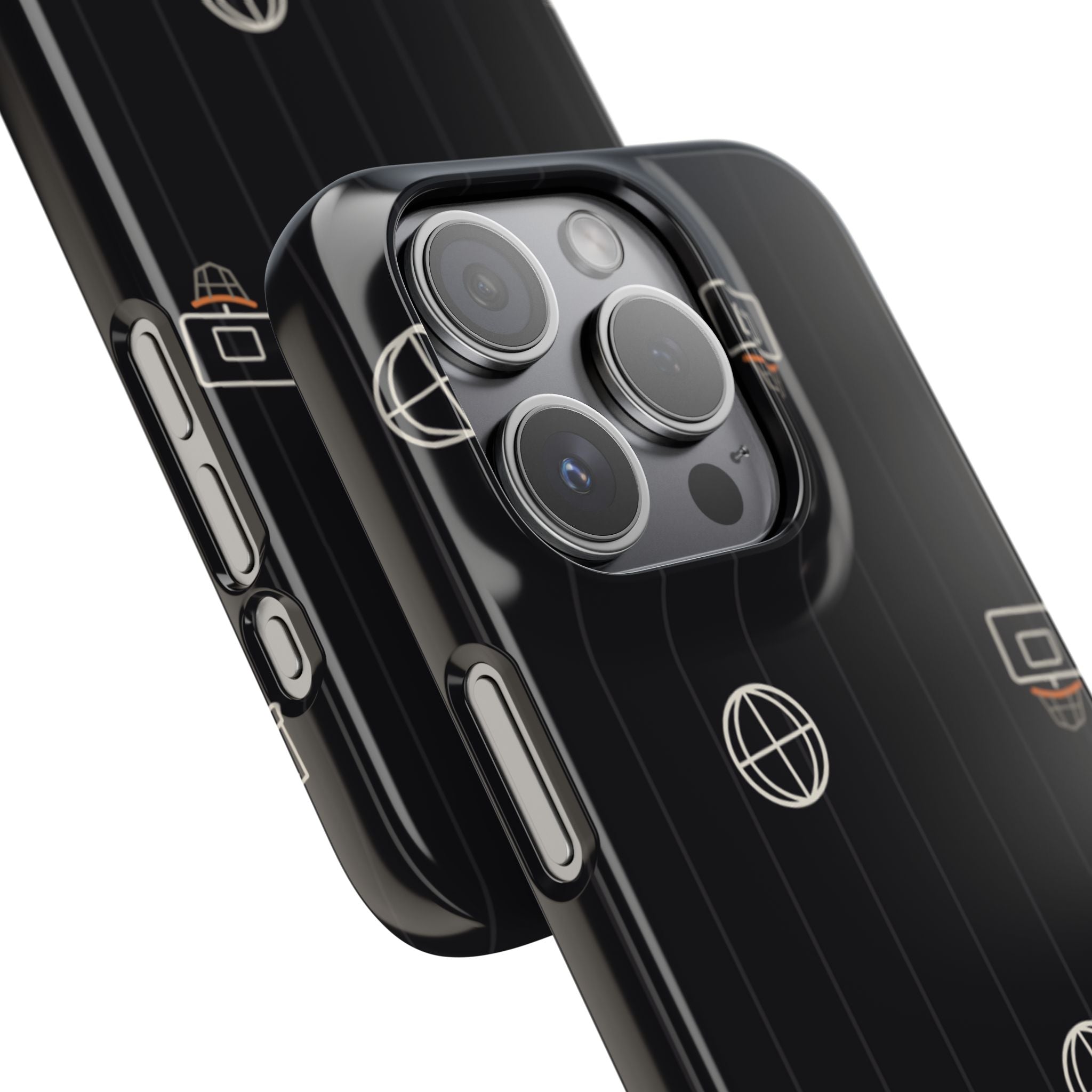 Snap Case — Black Minimalist Basketball & Street Icons Phone Case