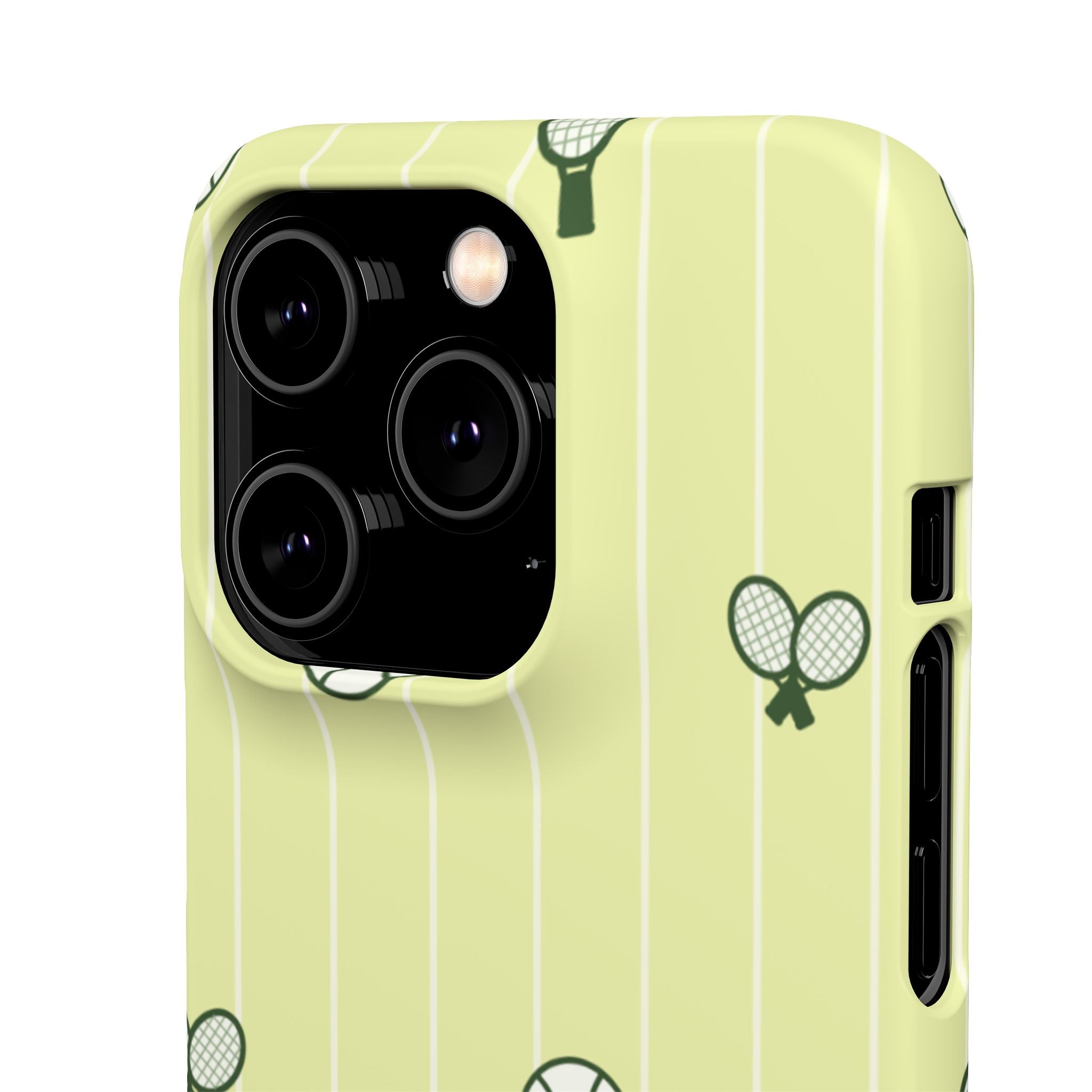 Tennis Pattern Phone Case — Yellow Racket & Ball Snap Case