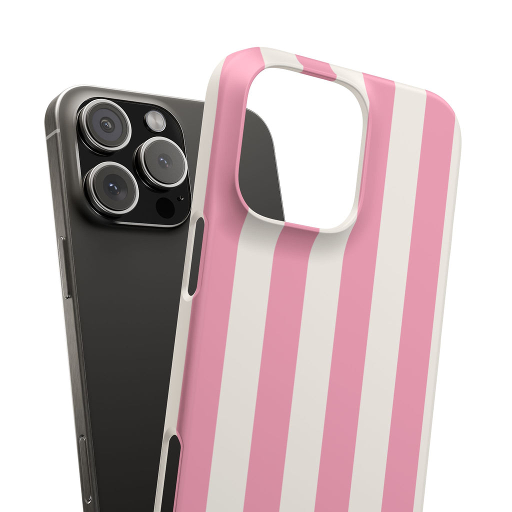 Pink & White Stripe Snap Phone Case — Cute Striped iPhone Cover