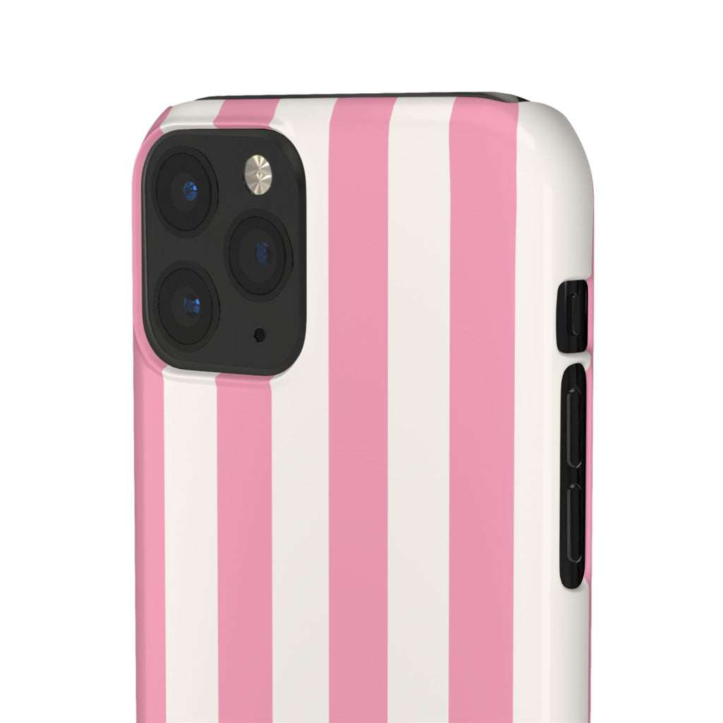 Pink & White Stripe Snap Phone Case — Cute Striped iPhone Cover