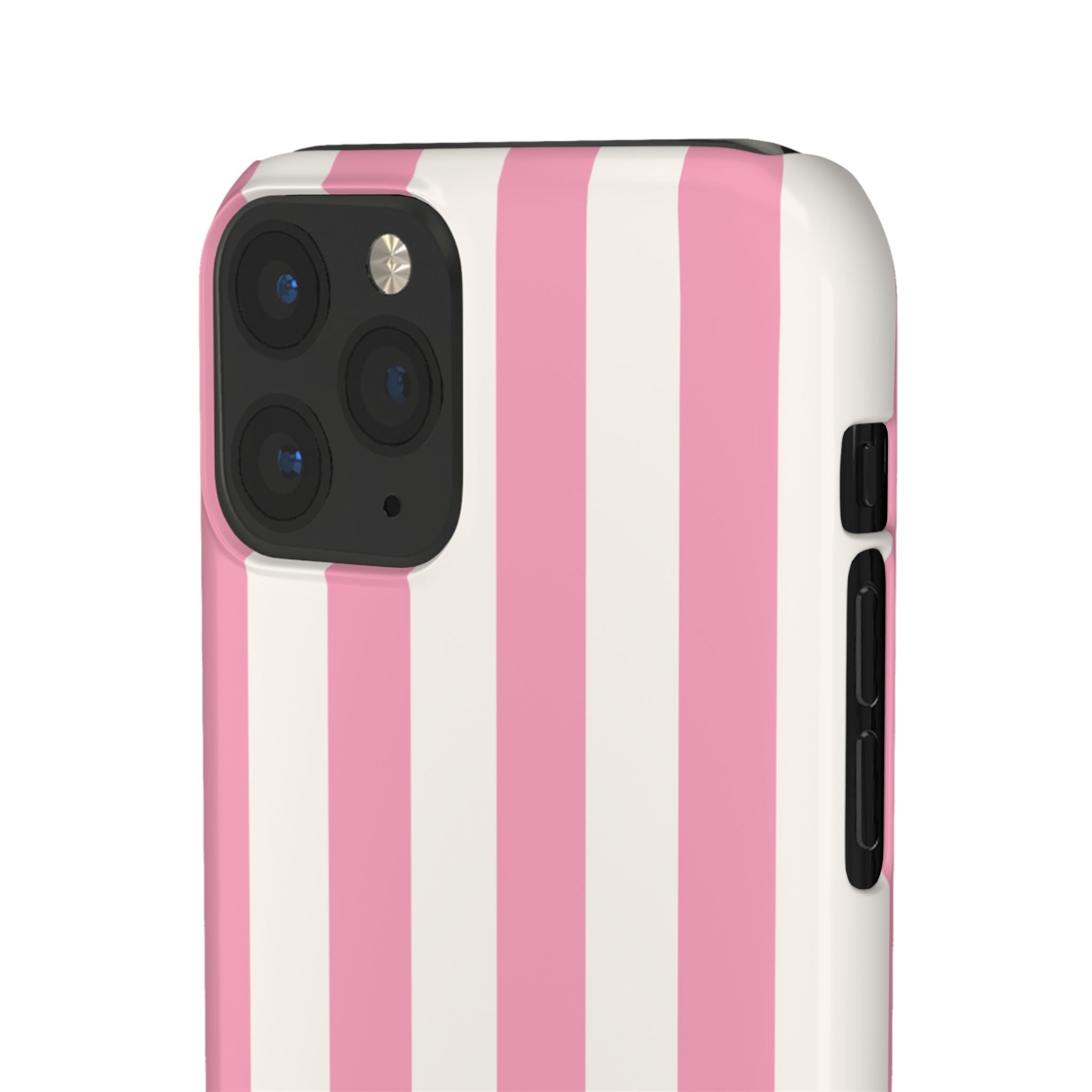 Pink & White Stripe Snap Phone Case — Cute Striped iPhone Cover