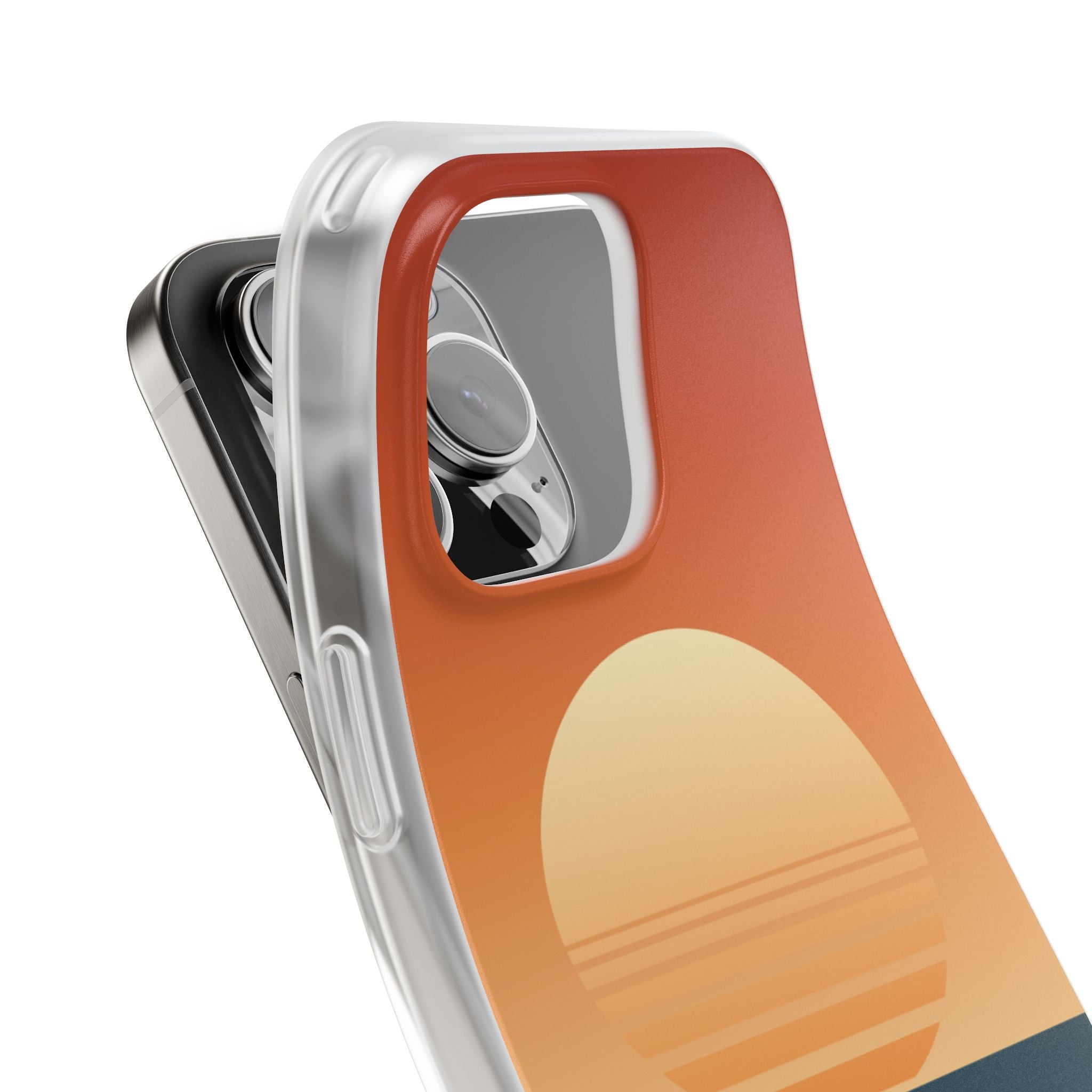 Sunset Horizon Phone Case — Minimal Beach Sunset Graphic for iPhone & Samsung