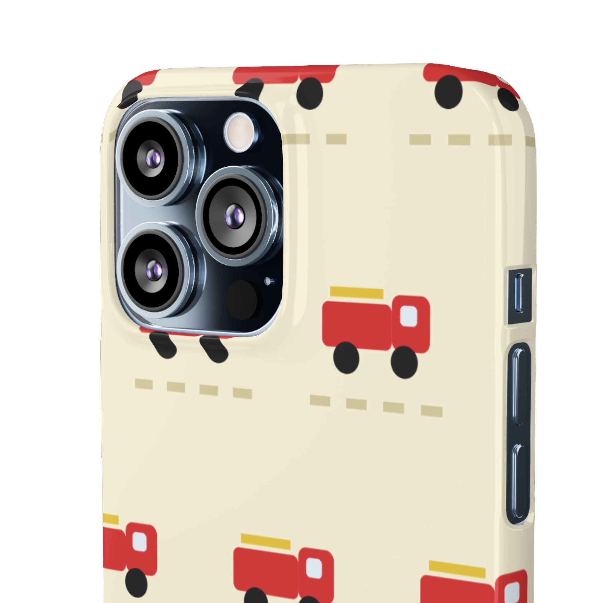 Fire Truck Pattern Phone Case — Cute Retro Kids iPhone Cover