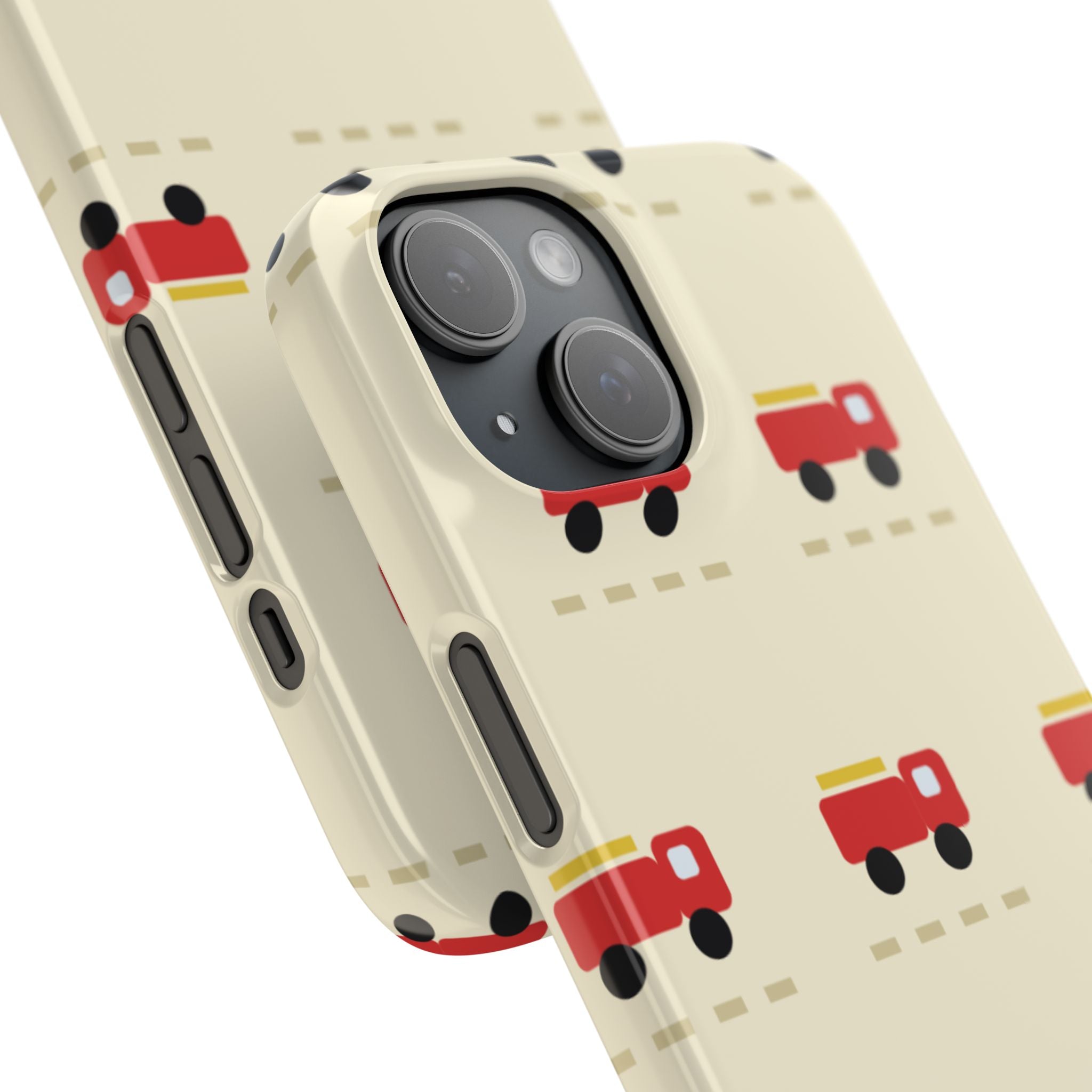 Fire Truck Pattern Phone Case — Cute Retro Kids iPhone Cover