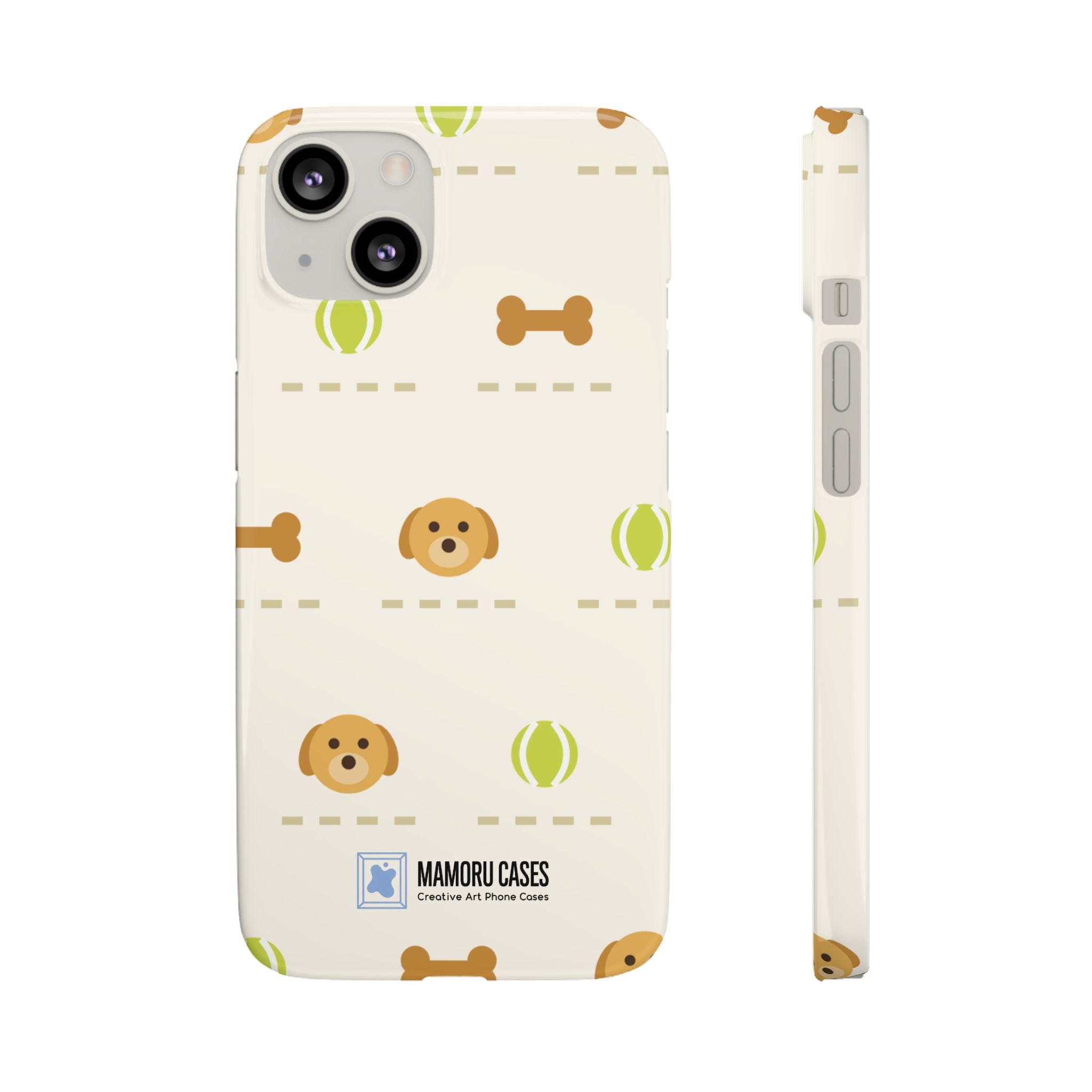Cute Puppy Pattern Phone Case — Dog, Bone & Tennis Ball Snap Case