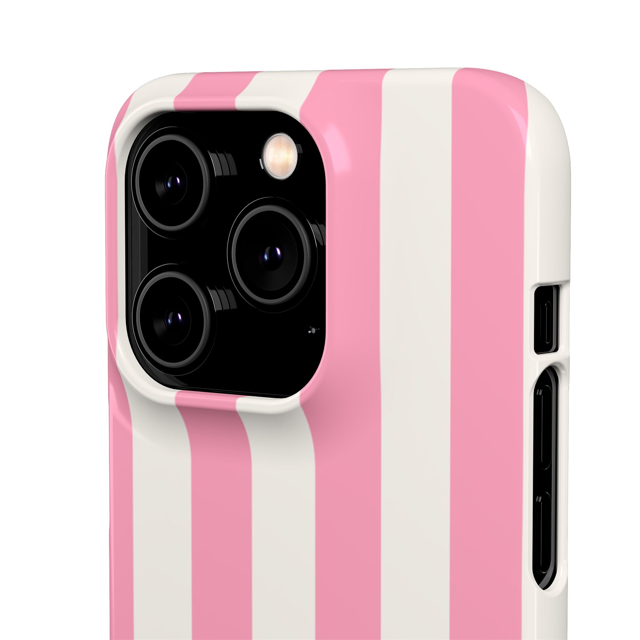 Pink & White Stripe Snap Phone Case — Cute Striped iPhone Cover