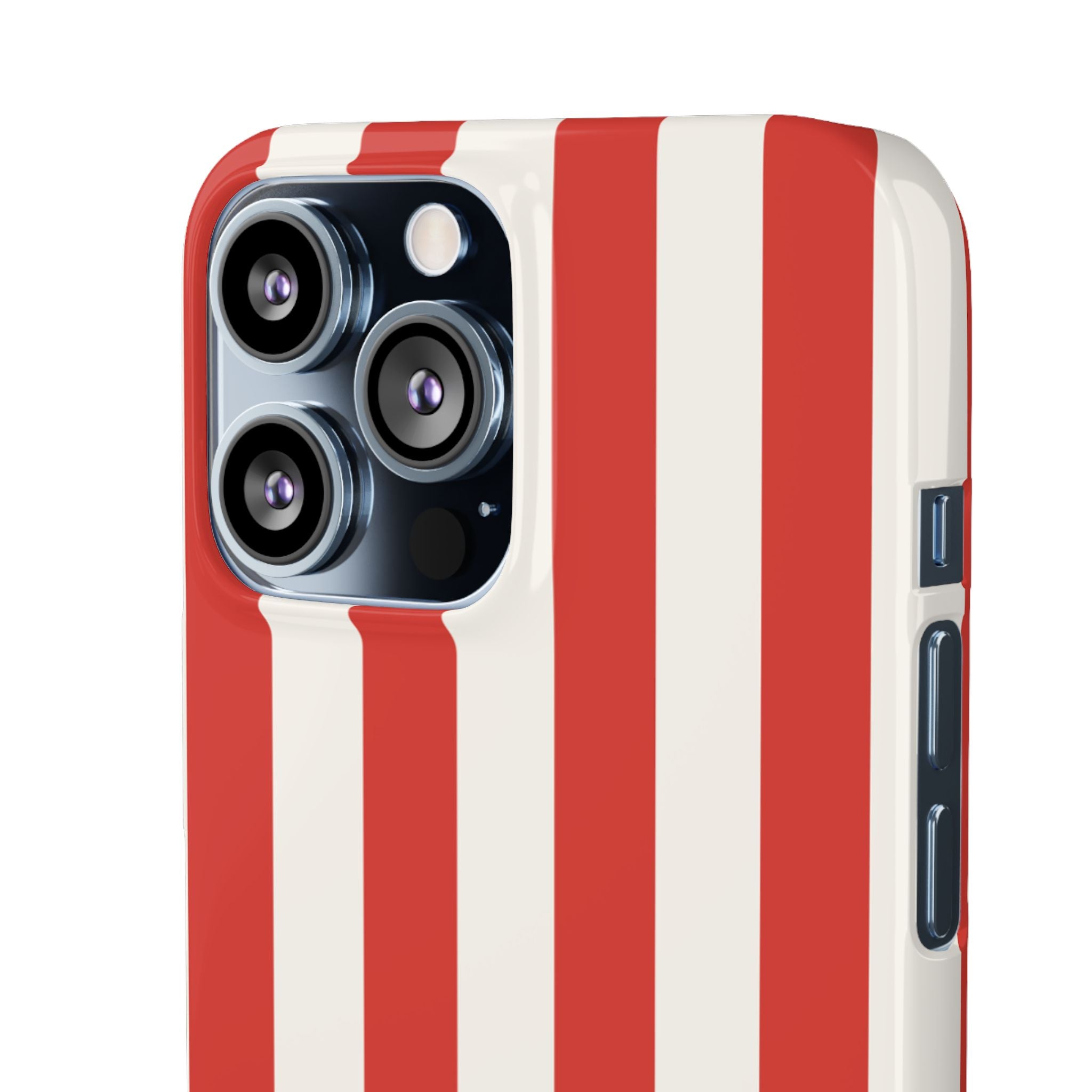 Red & White Striped Phone Case — Bold Nautical-Inspired Snap Cover