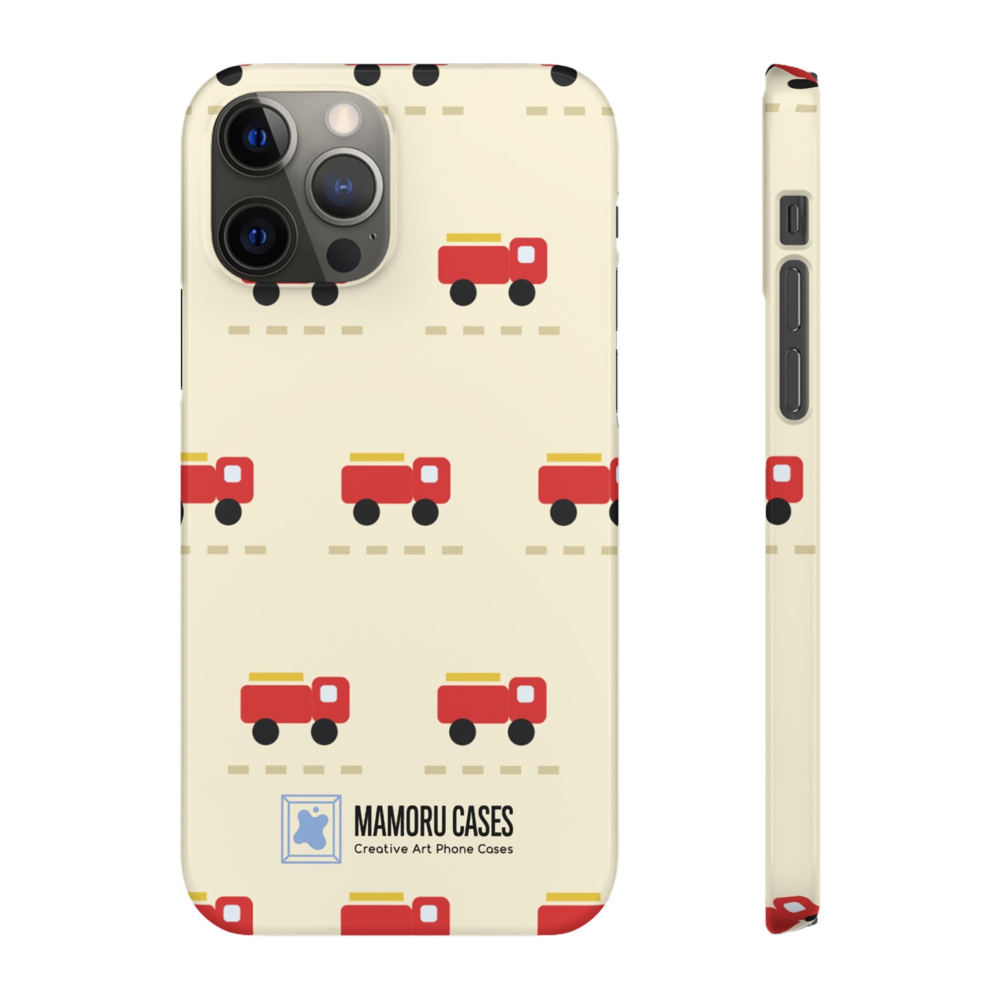 Fire Truck Pattern Phone Case — Cute Retro Kids iPhone Cover
