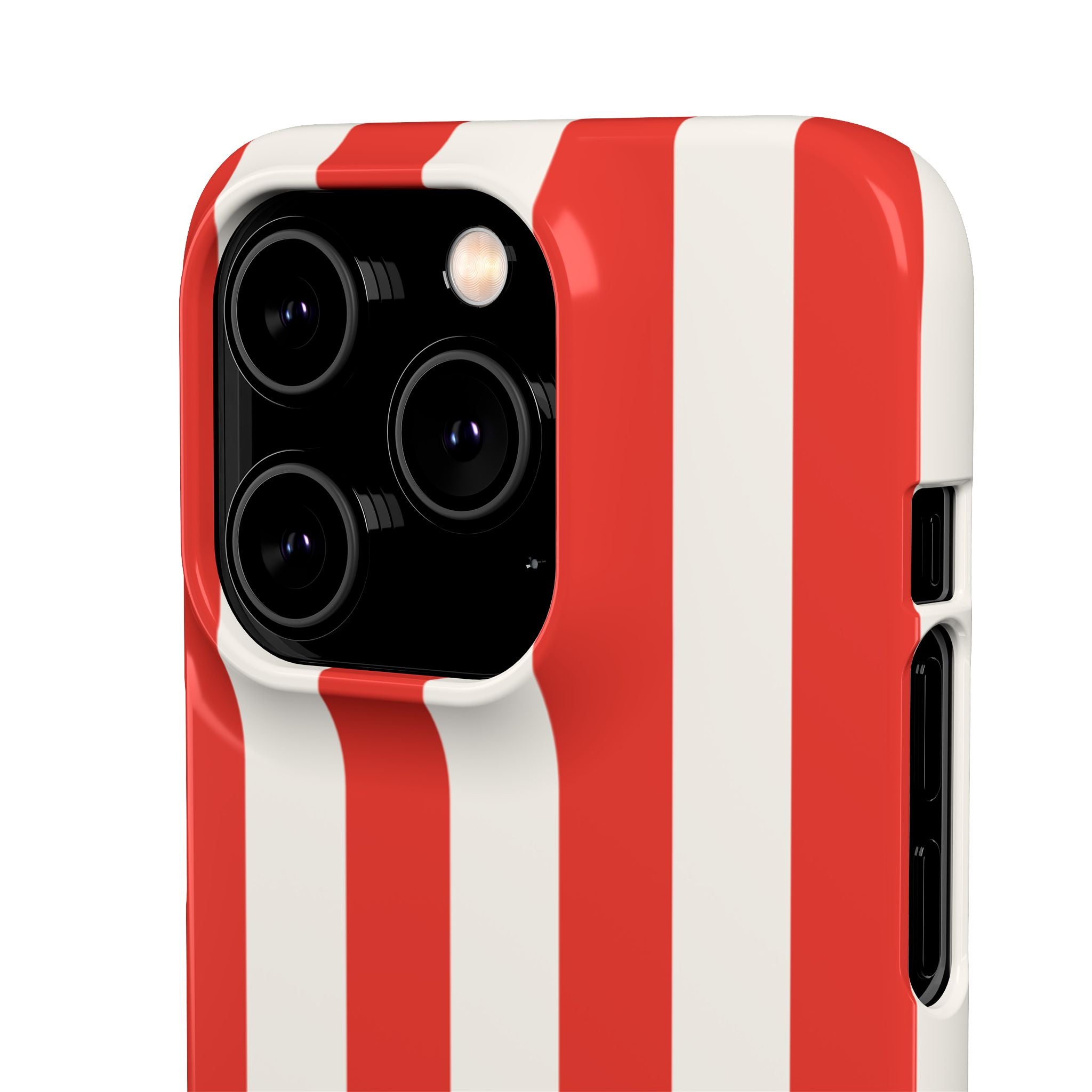 Red & White Striped Phone Case — Bold Nautical-Inspired Snap Cover