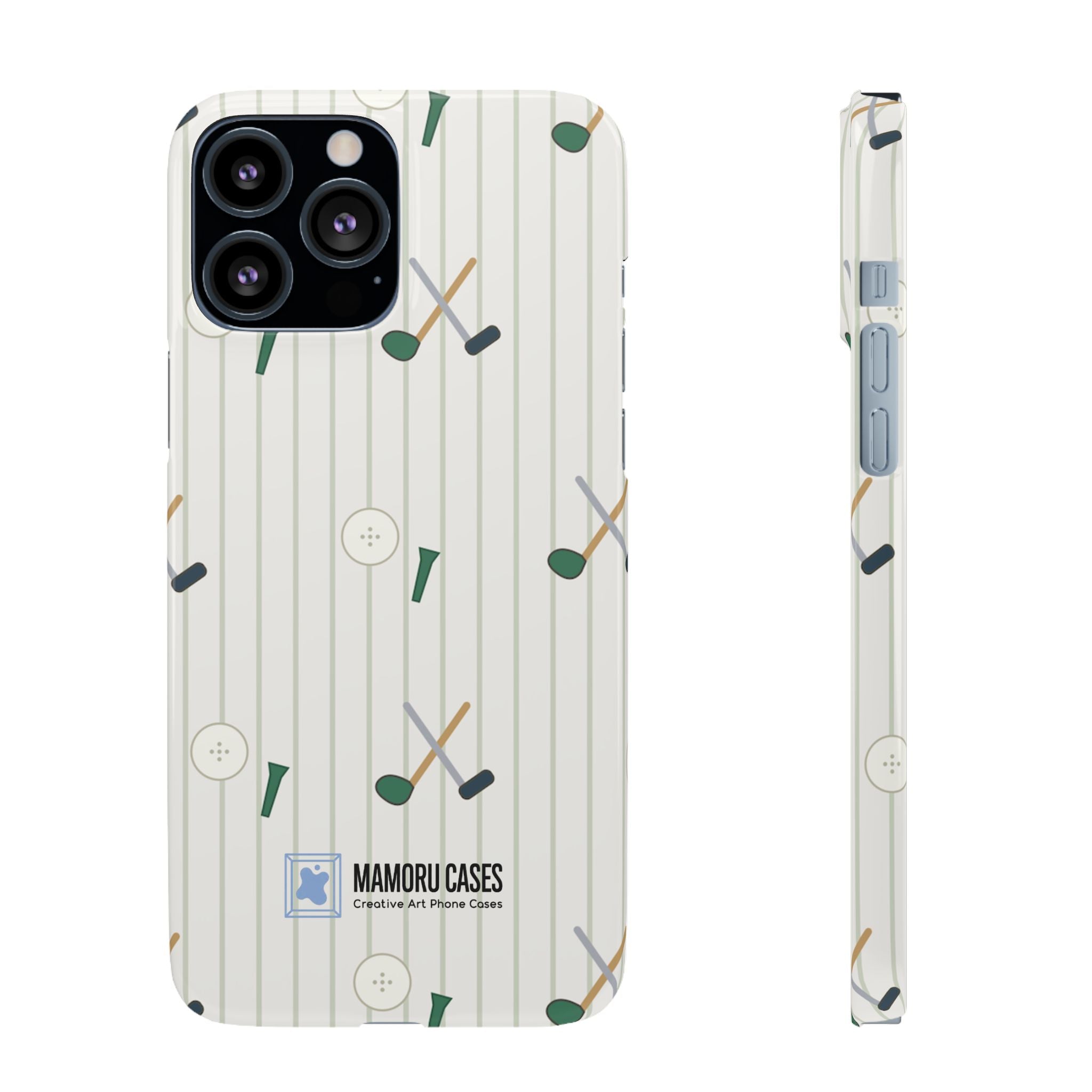 Mamoru Cases | Golf Pattern Snap Phone Case Tee & Mallet Design