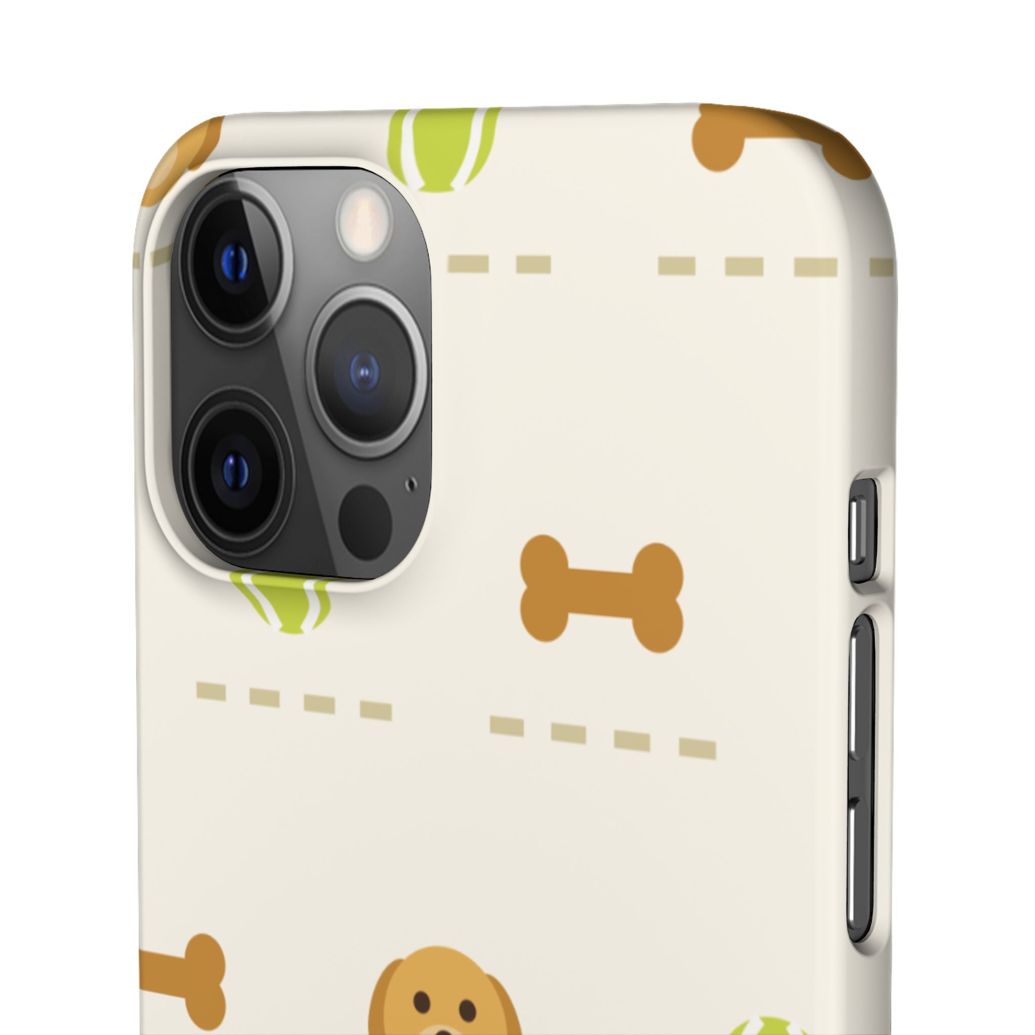Cute Puppy Pattern Phone Case — Dog, Bone & Tennis Ball Snap Case