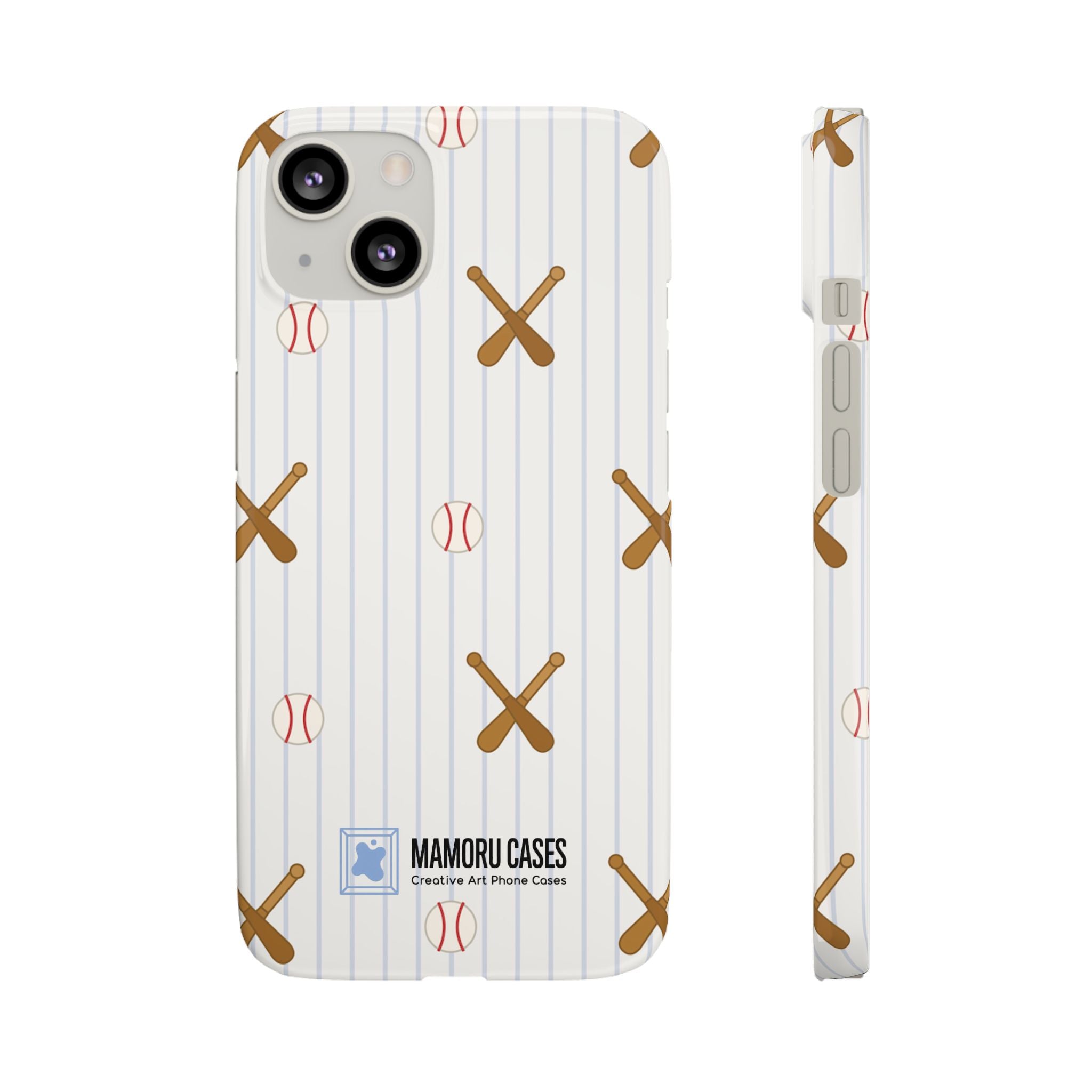 Baseball Pattern Phone Case — Bat & Ball Snap Case