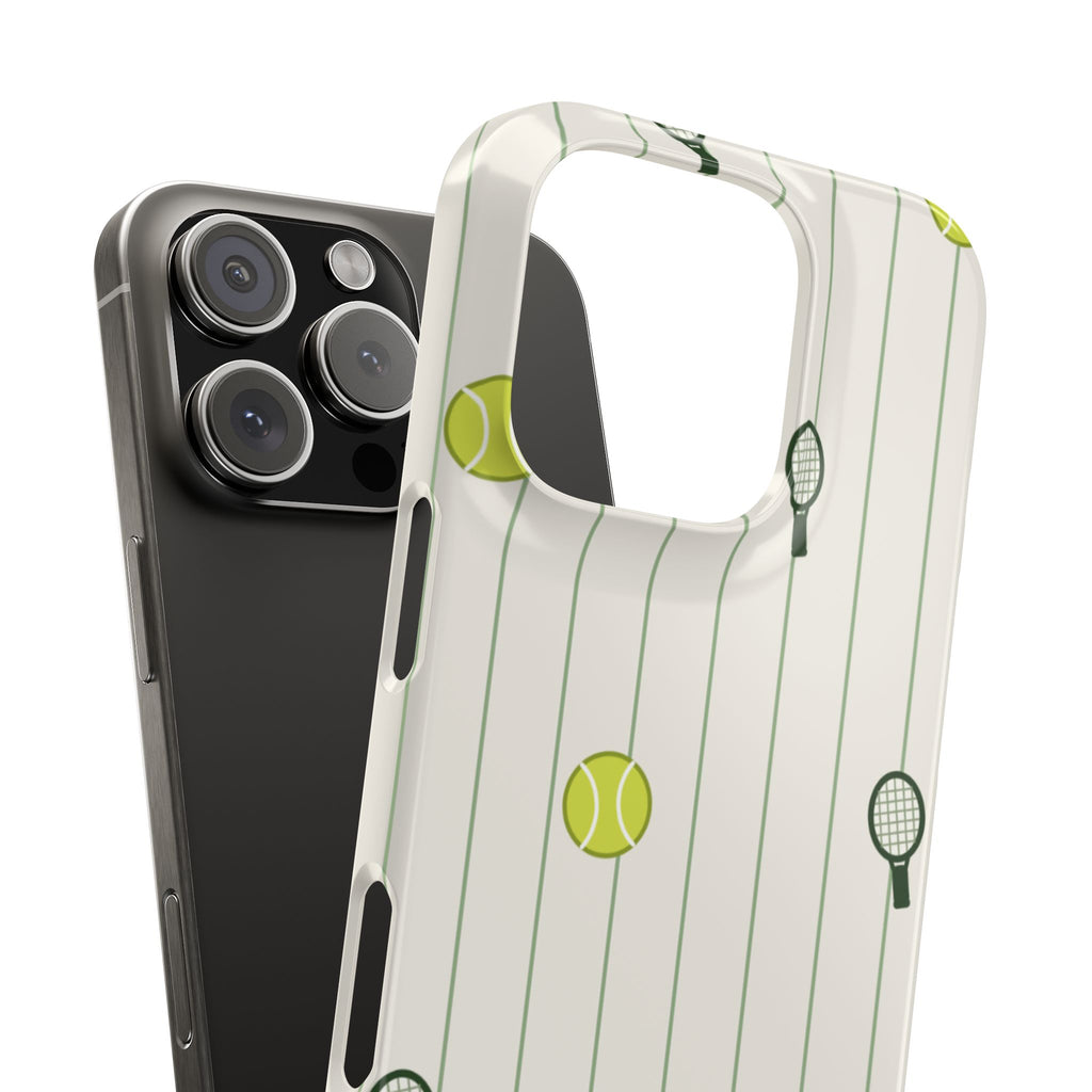 Tennis Pattern Phone Case — Rackets & Tennis Balls Protective Snap Case