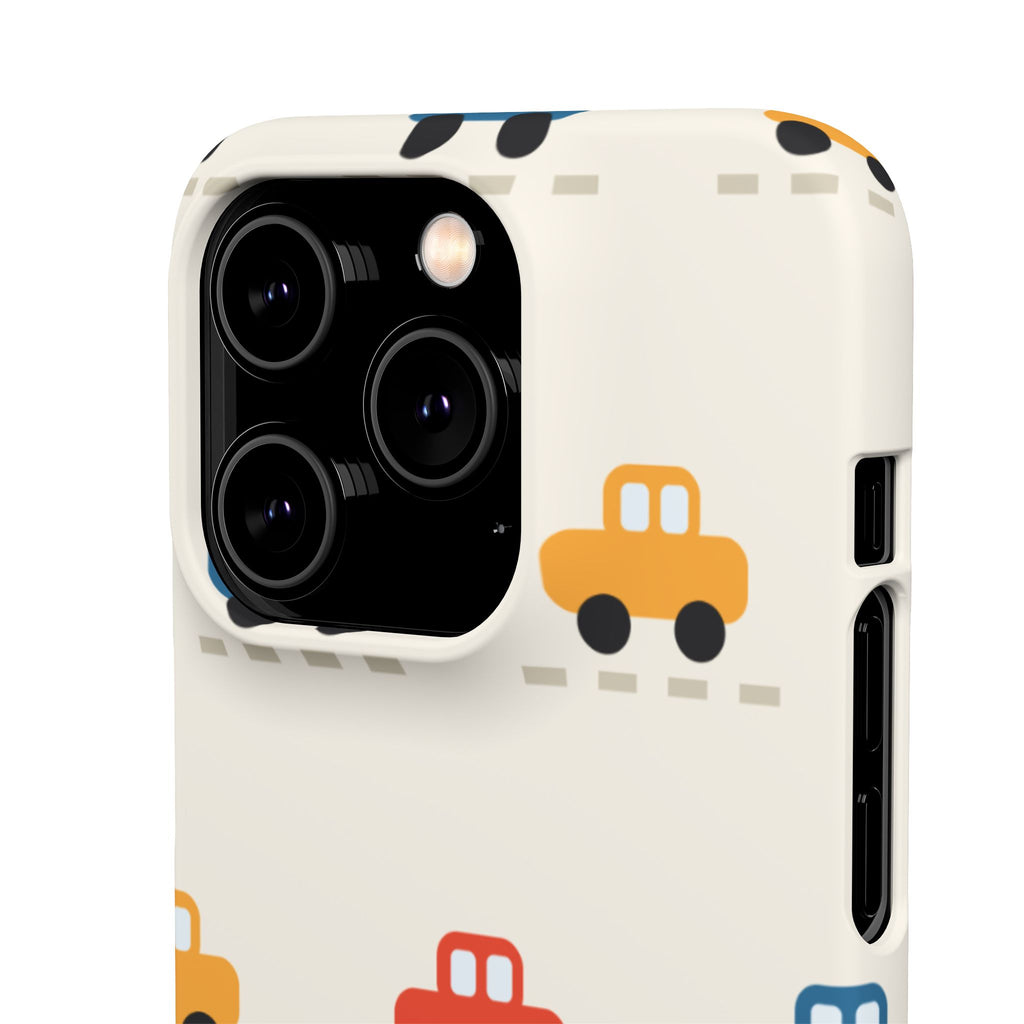 Cute Retro Toy Car Phone Case — Colorful Kids Pattern Snap Case