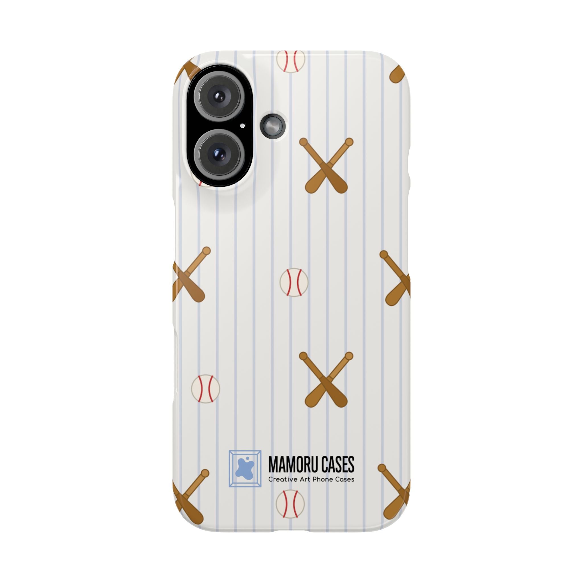 Baseball Pattern Phone Case — Bat & Ball Snap Case