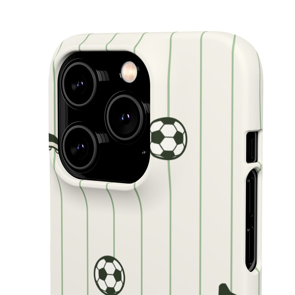 Soccer Pattern Snap Phone Case - Athletic Ball & Cleat Design