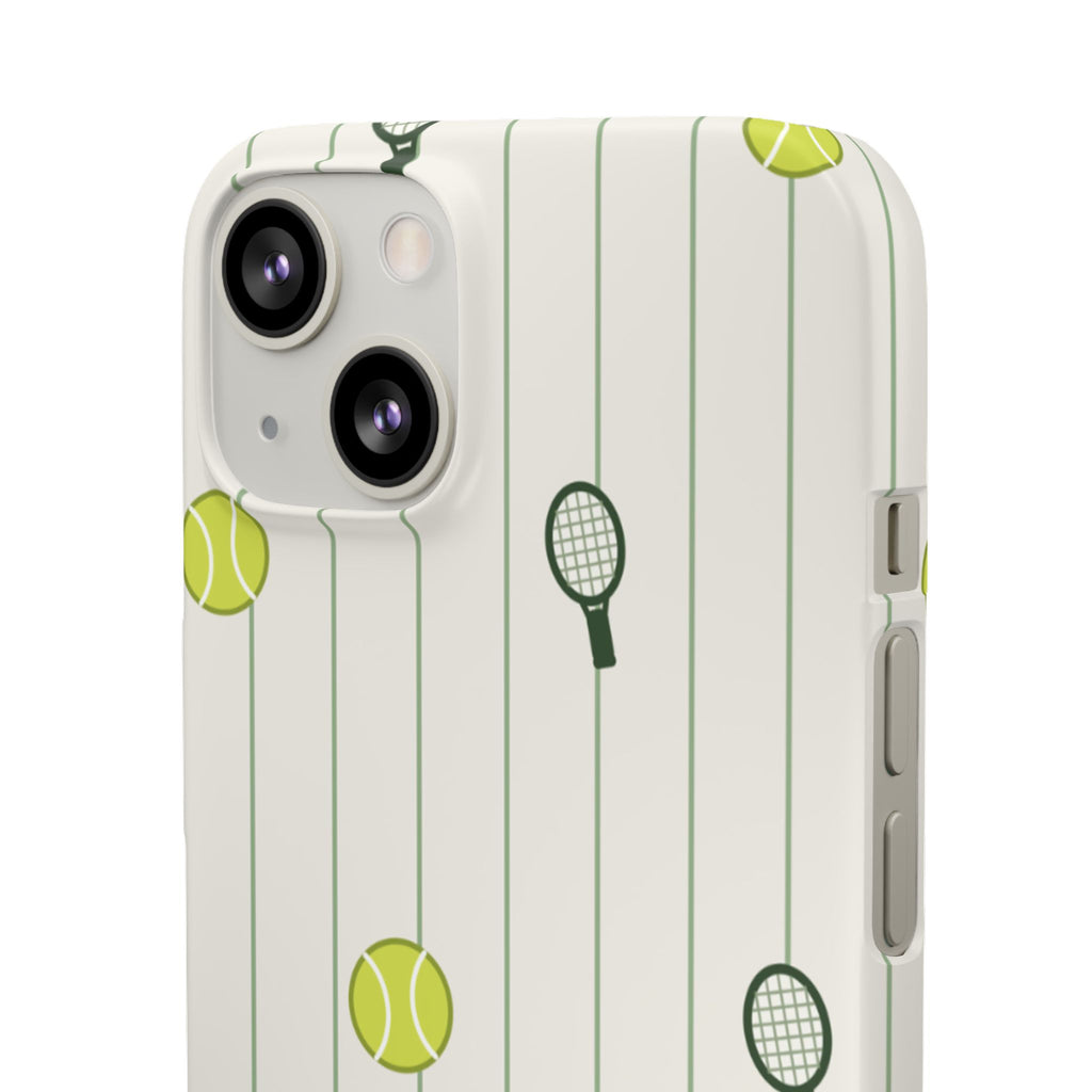 Tennis Pattern Phone Case — Rackets & Tennis Balls Protective Snap Case