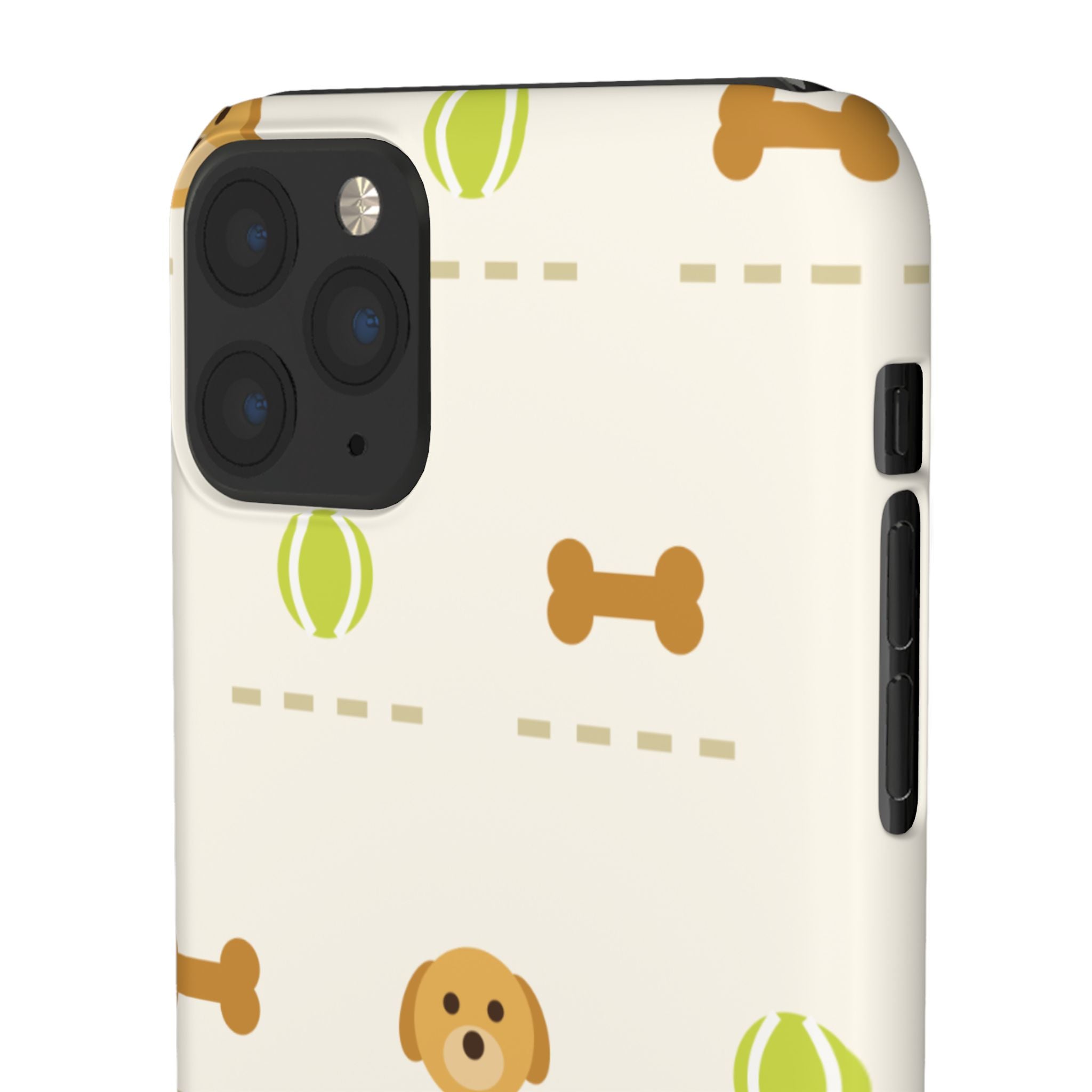 Cute Puppy Pattern Phone Case — Dog, Bone & Tennis Ball Snap Case