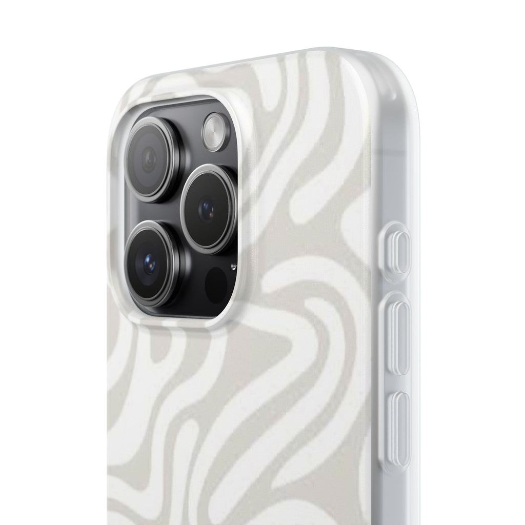 Abstract Neutral Swirl Phone Case — Flexible Protective Cover