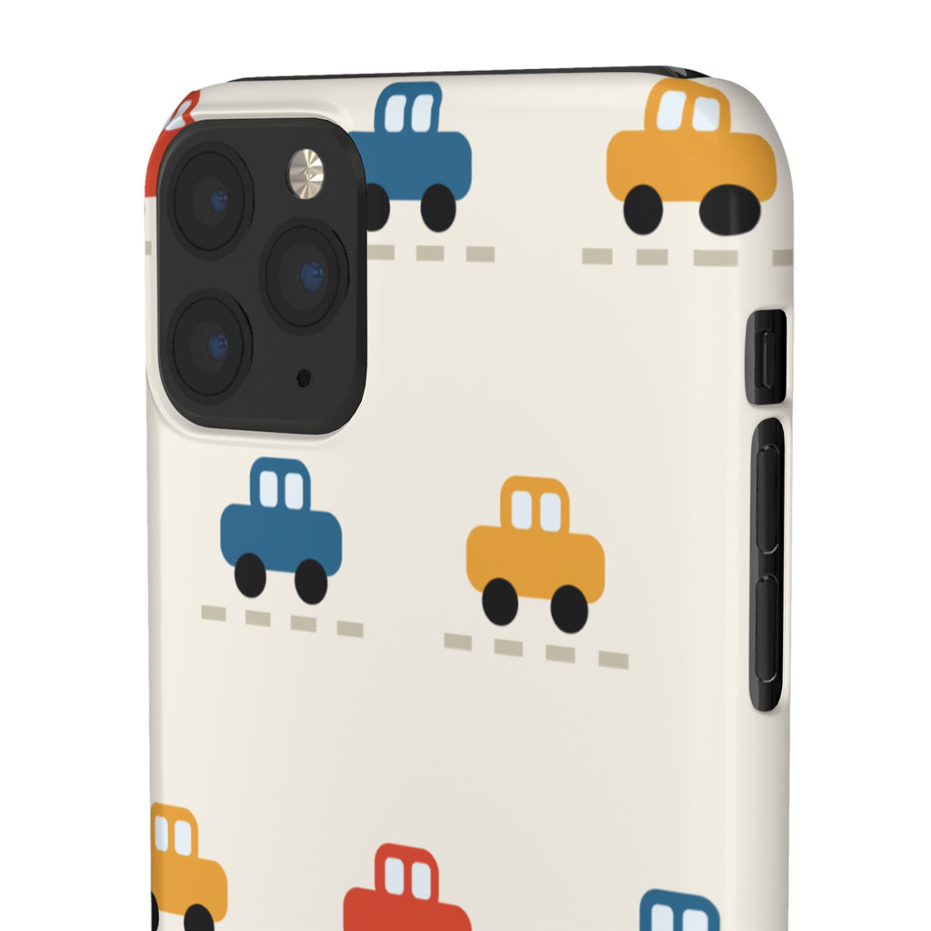 Cute Retro Toy Car Phone Case — Colorful Kids Pattern Snap Case