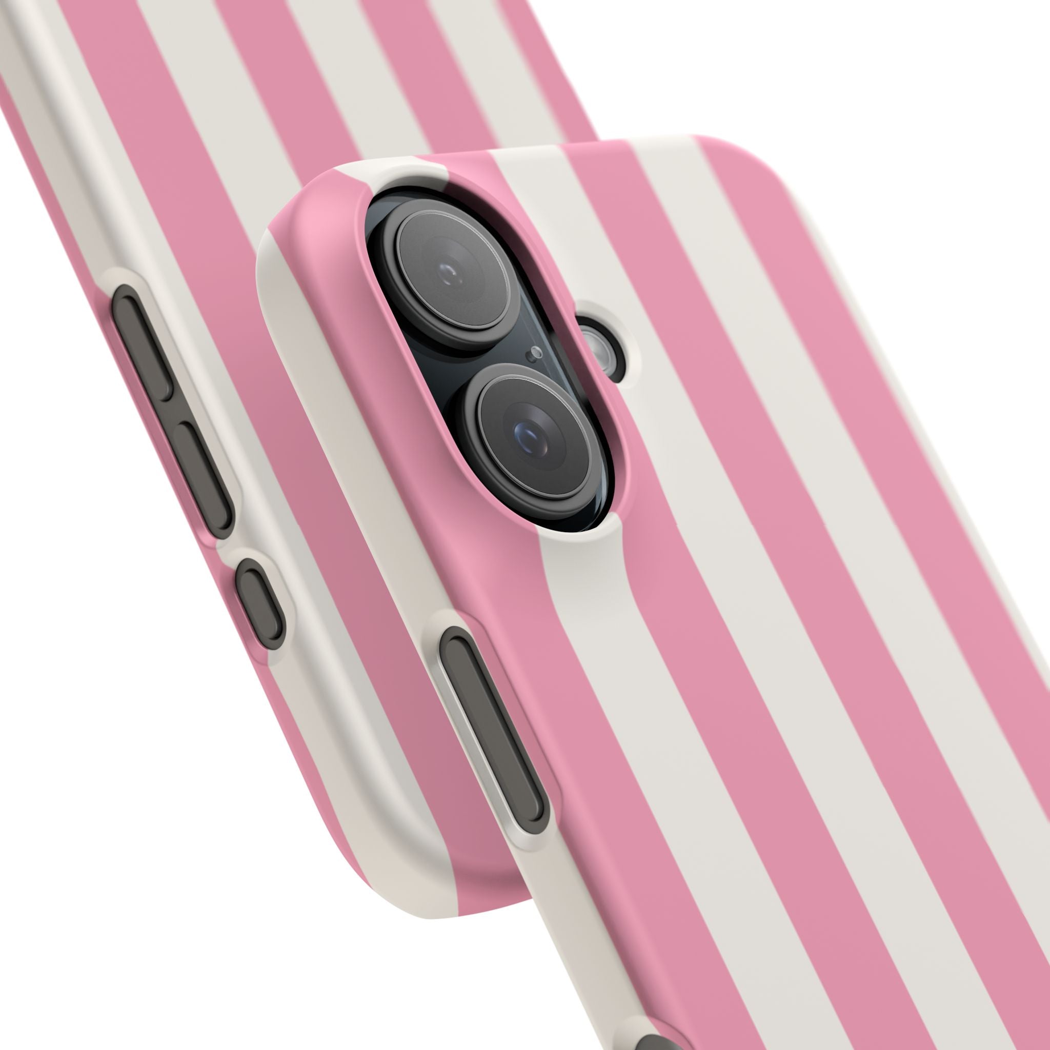 Pink & White Stripe Snap Phone Case — Cute Striped iPhone Cover