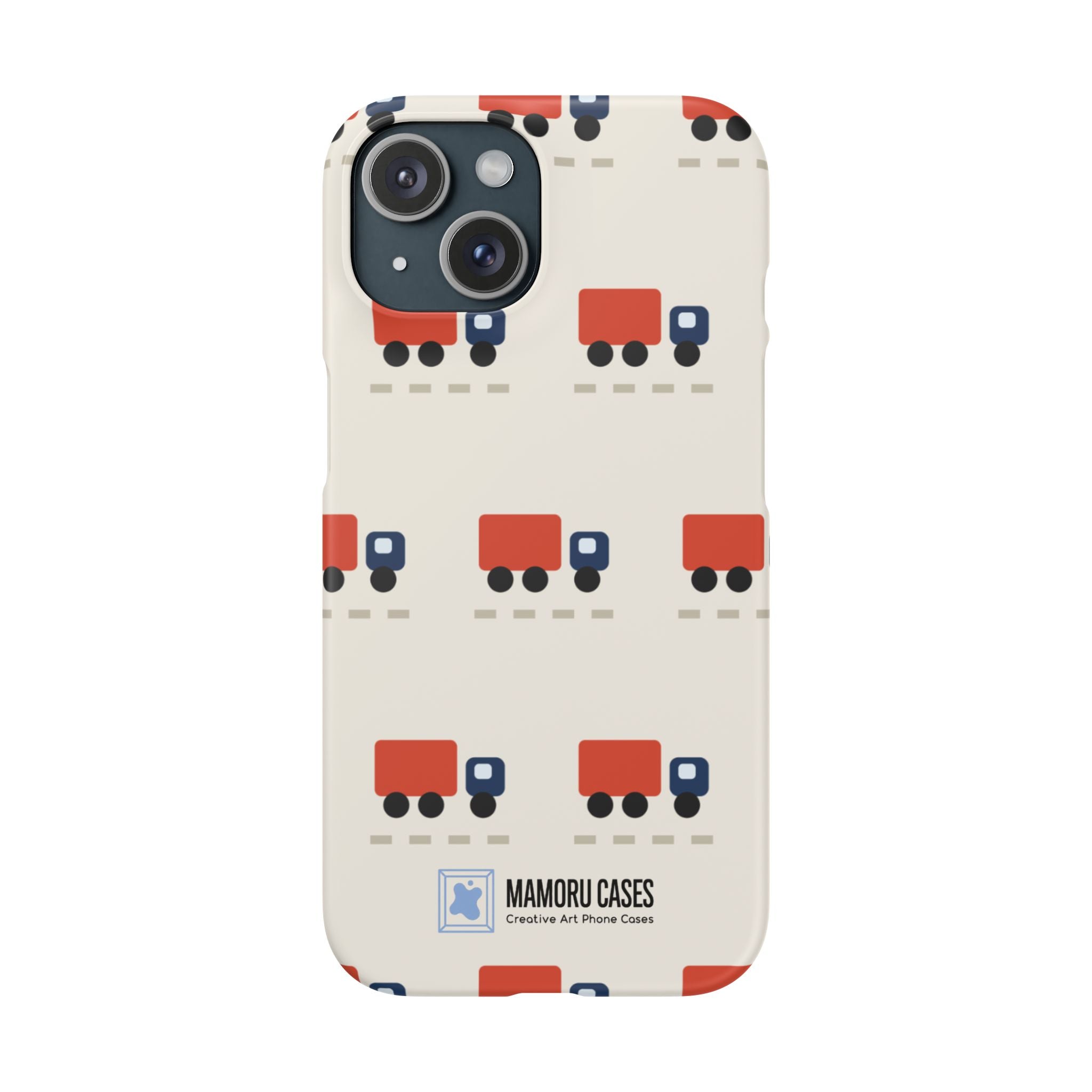Truck Pattern Phone Case — Cute Red & Blue Delivery Truck iPhone Cover