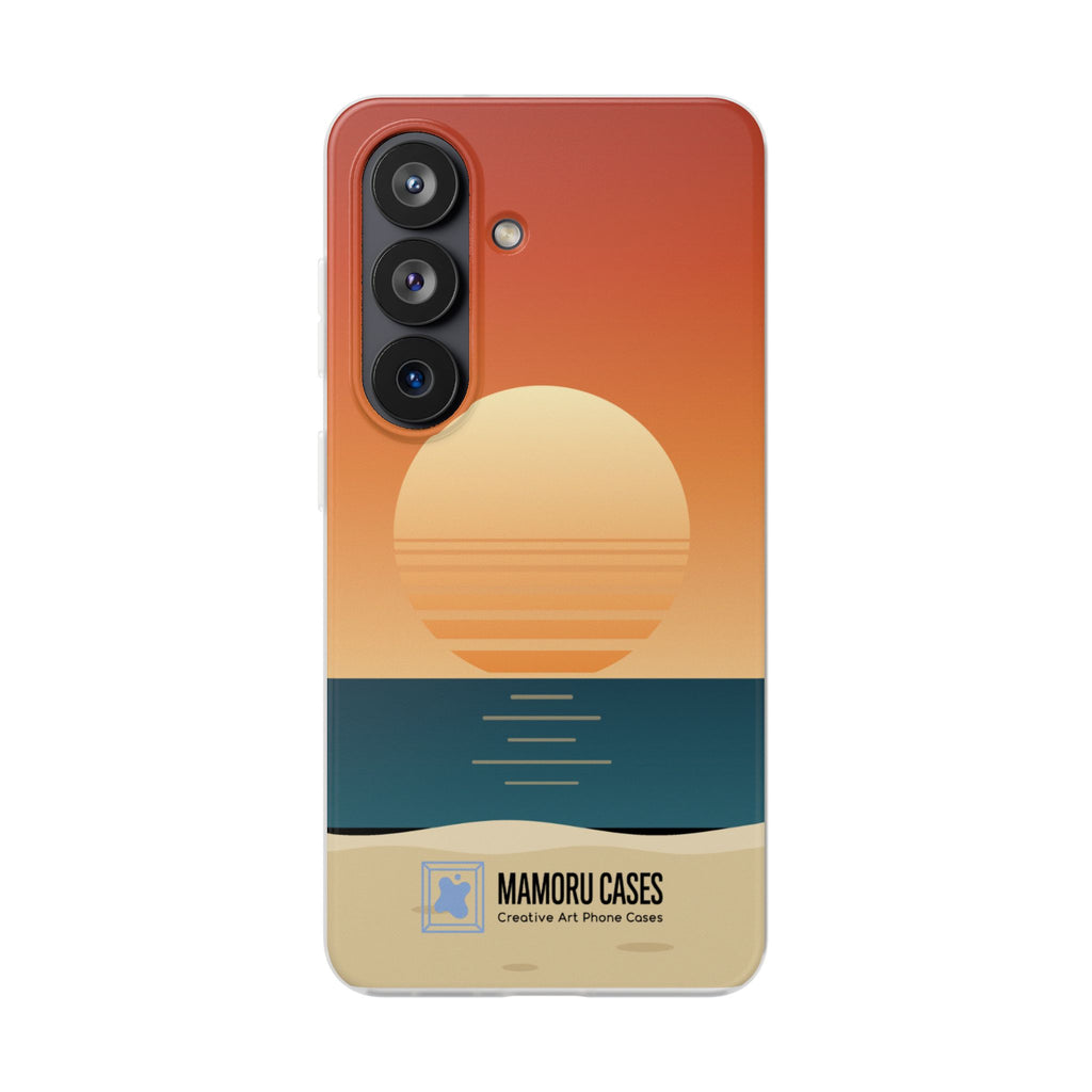 Sunset Horizon Phone Case — Minimal Beach Sunset Graphic for iPhone & Samsung