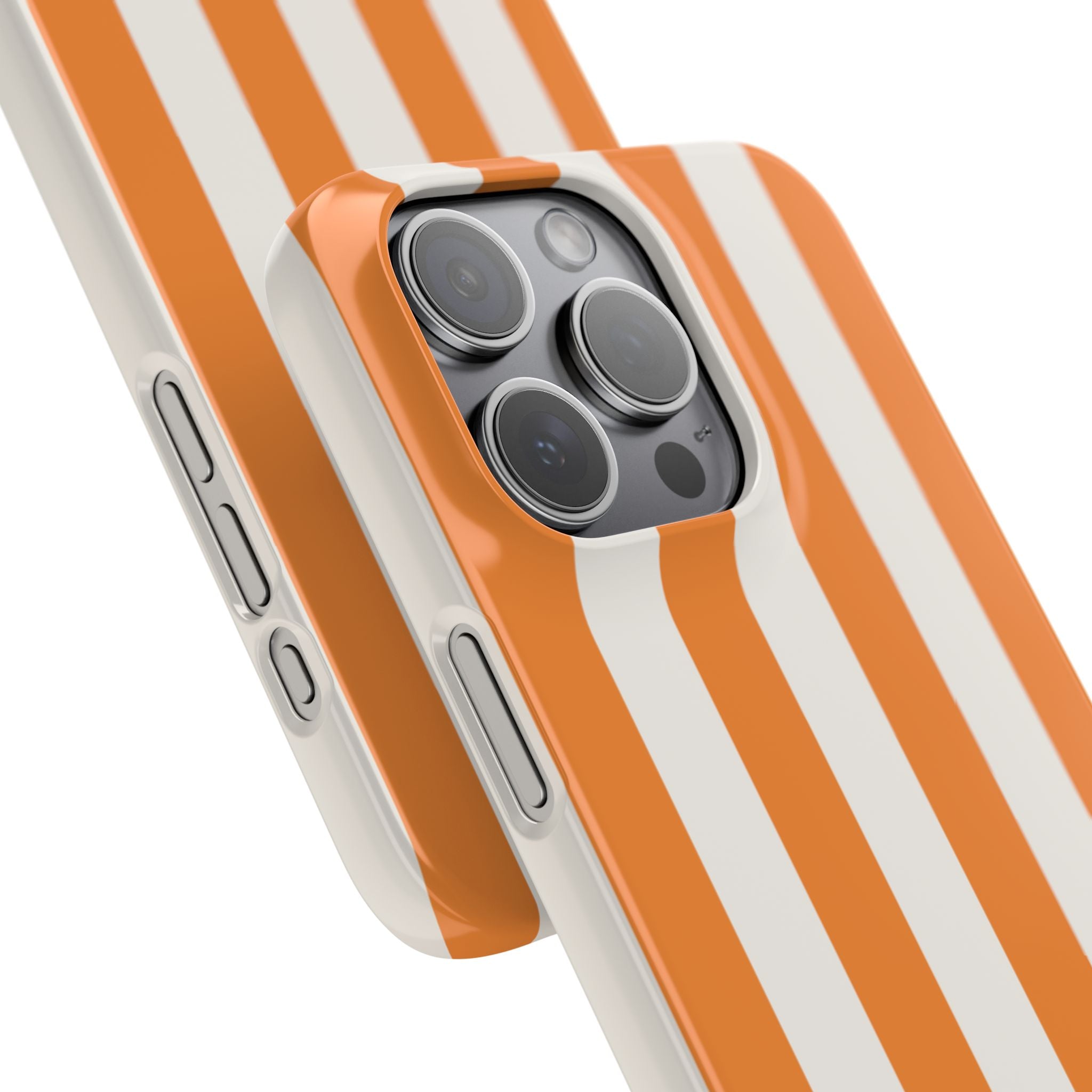 Striped Orange Snap Phone Case — Bold Retro Vertical Stripes iPhone Cover