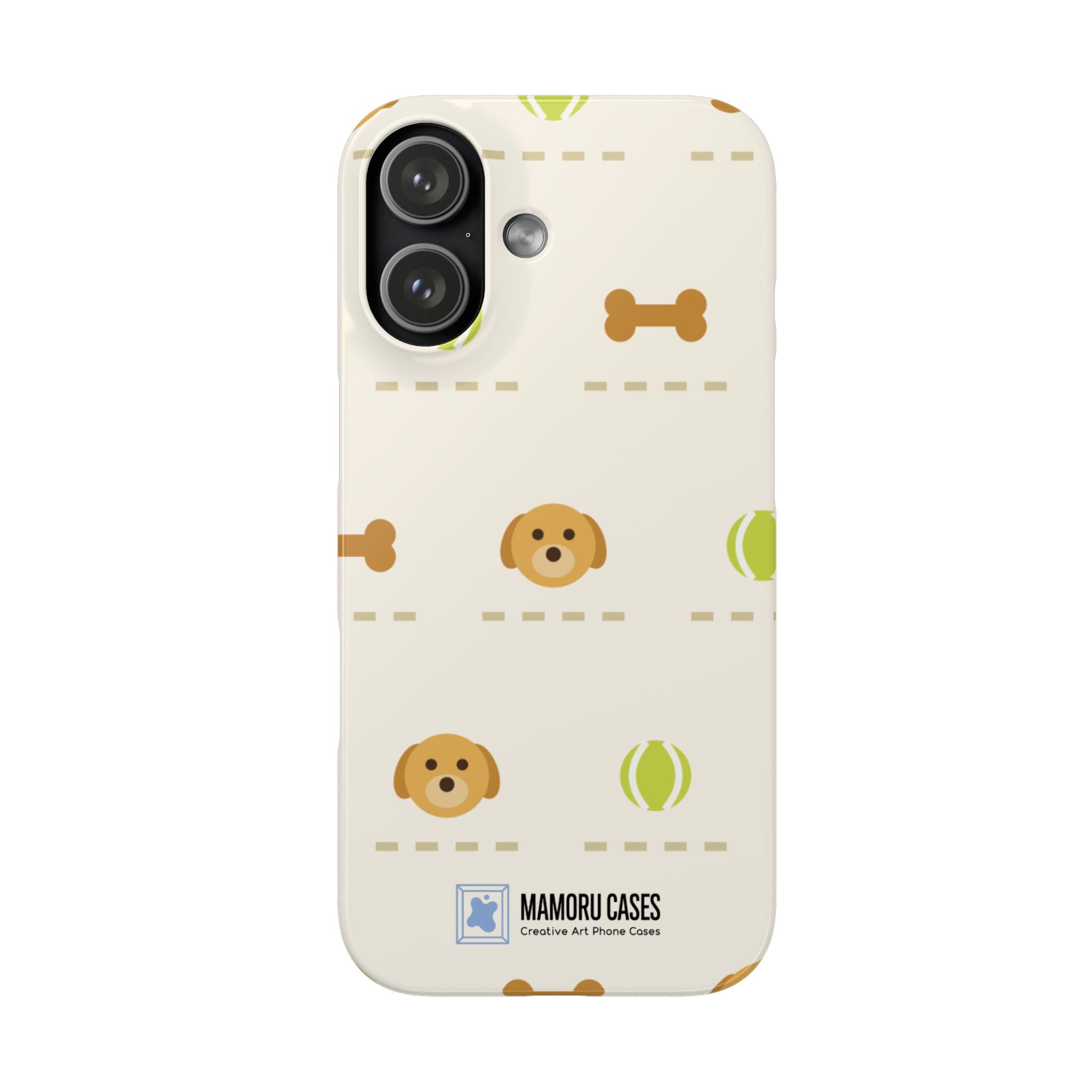 Cute Puppy Pattern Phone Case — Dog, Bone & Tennis Ball Snap Case