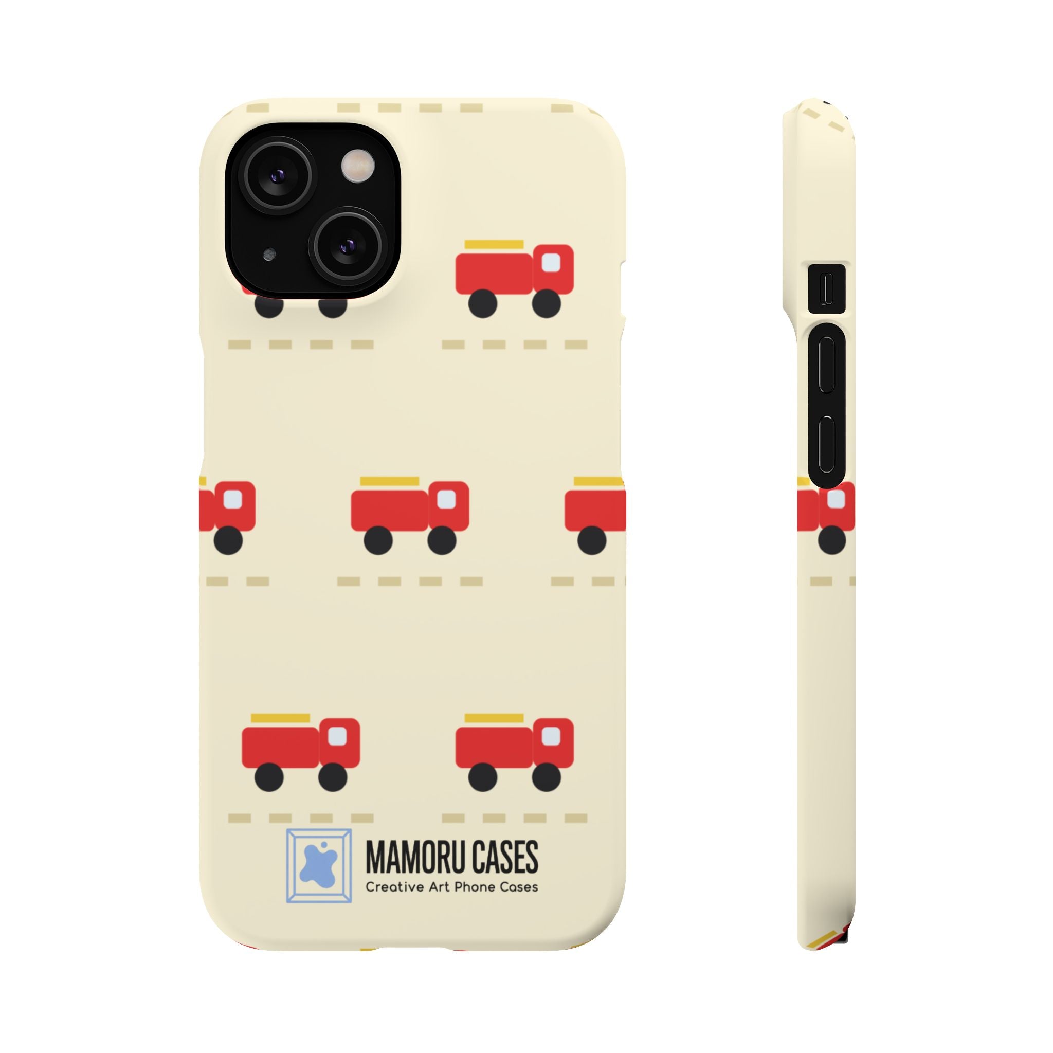 Fire Truck Pattern Phone Case — Cute Retro Kids iPhone Cover