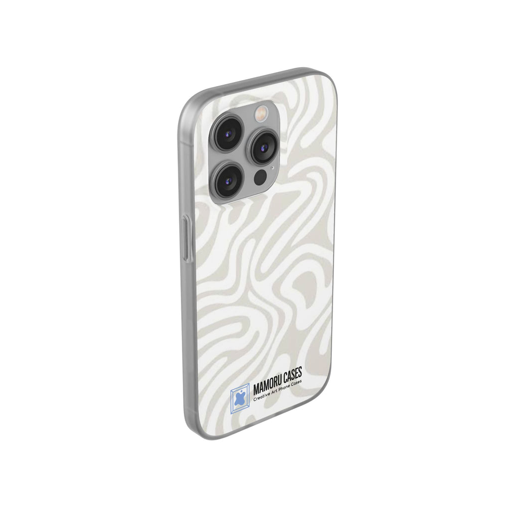 Abstract Neutral Swirl Phone Case — Flexible Protective Cover