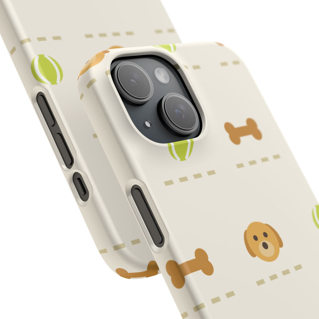 Cute Puppy Pattern Phone Case — Dog, Bone & Tennis Ball Snap Case