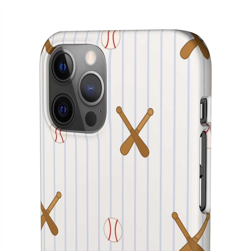 Baseball Pattern Phone Case — Bat & Ball Snap Case
