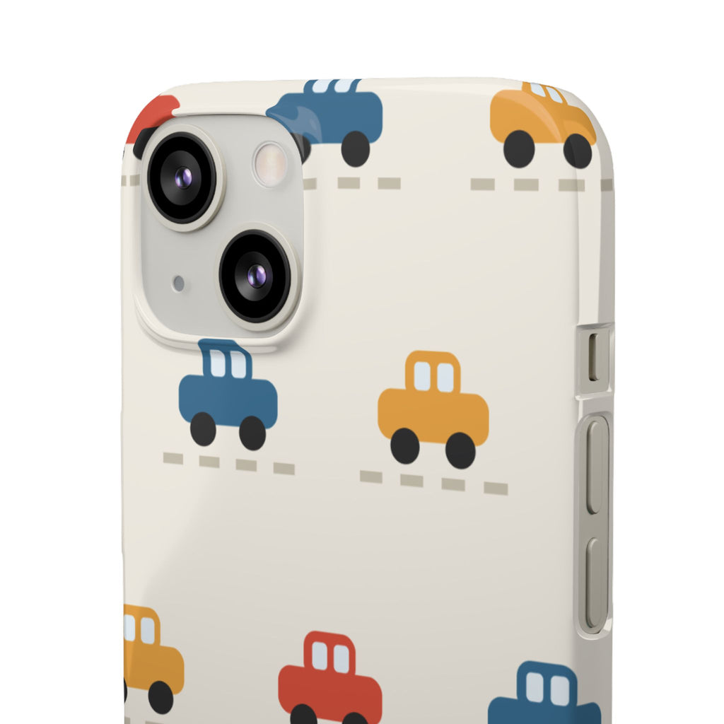 Cute Retro Toy Car Phone Case — Colorful Kids Pattern Snap Case