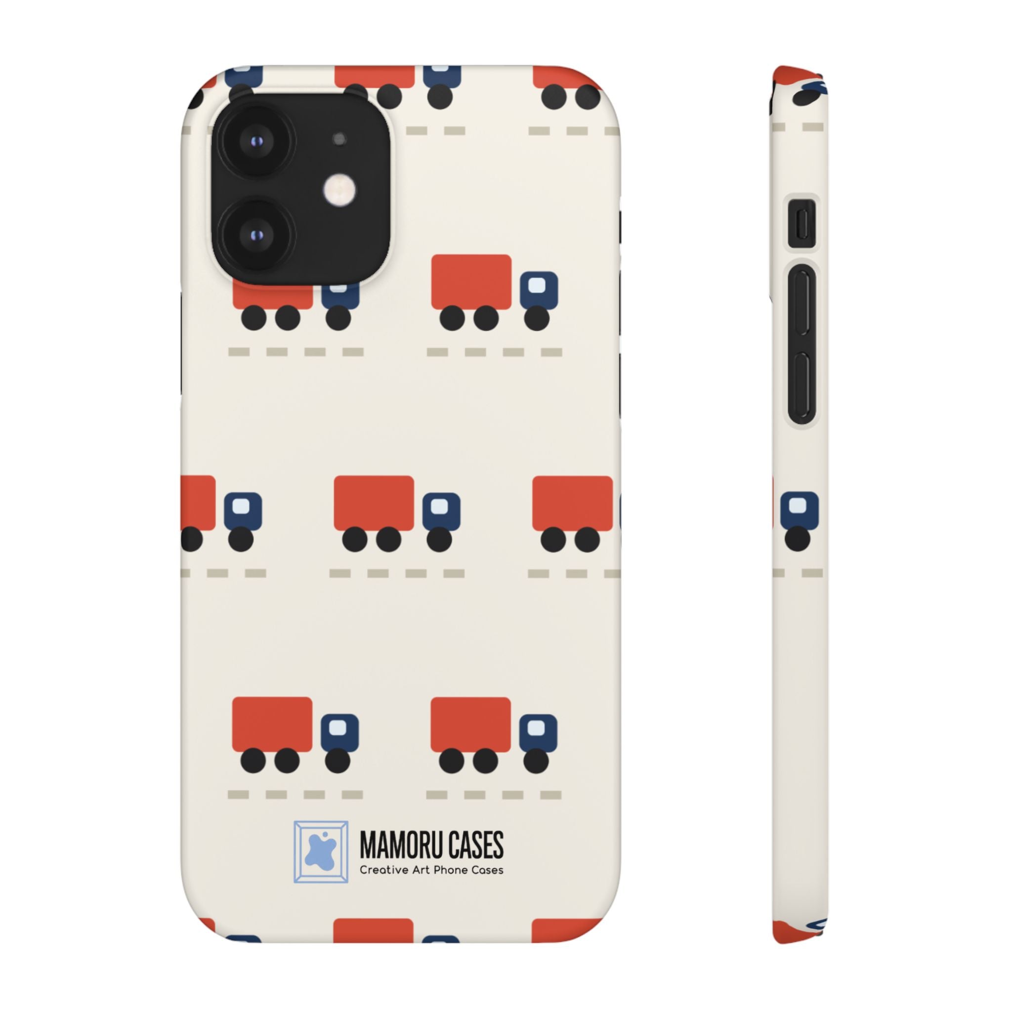 Truck Pattern Phone Case — Cute Red & Blue Delivery Truck iPhone Cover