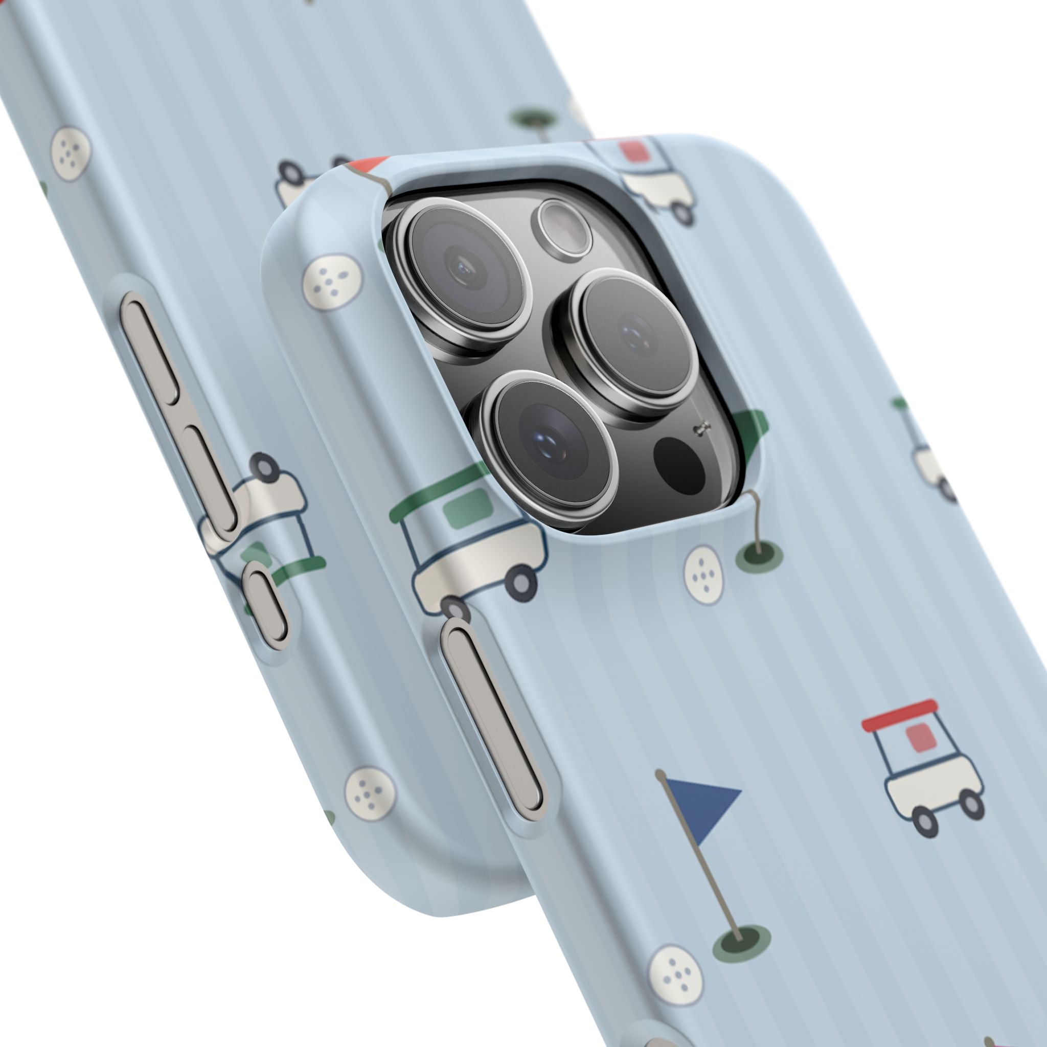 Golf Cart Pattern Phone Case – Cute Blue Golf Course Snap Case