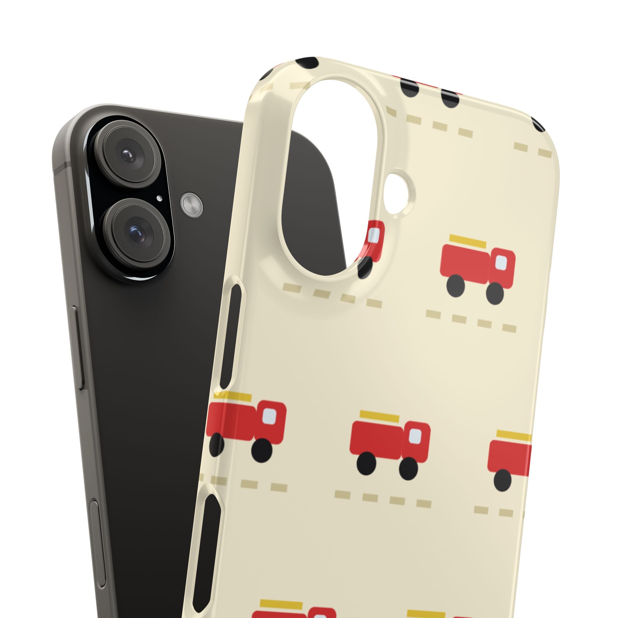 Fire Truck Pattern Phone Case — Cute Retro Kids iPhone Cover