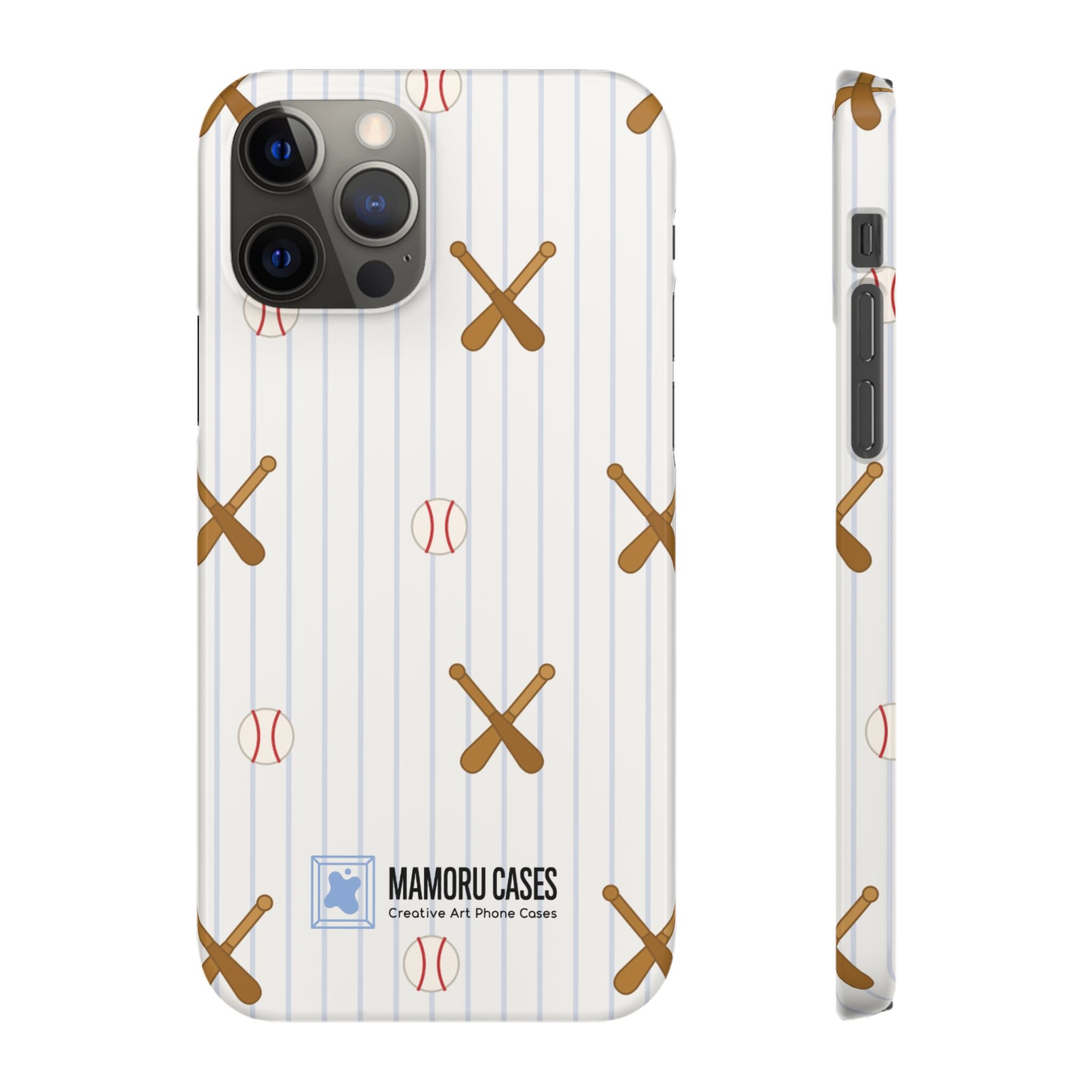 Baseball Pattern Phone Case — Bat & Ball Snap Case