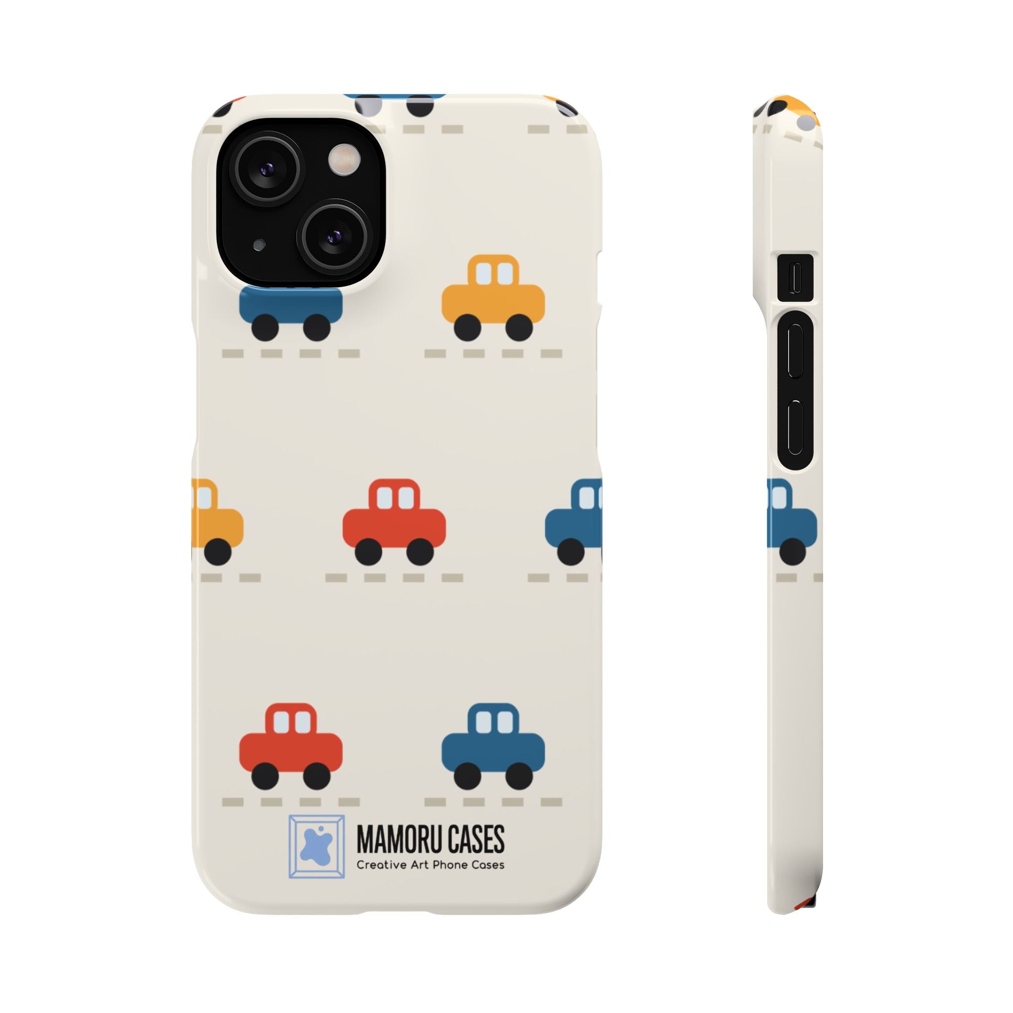 Cute Retro Toy Car Phone Case — Colorful Kids Pattern Snap Case