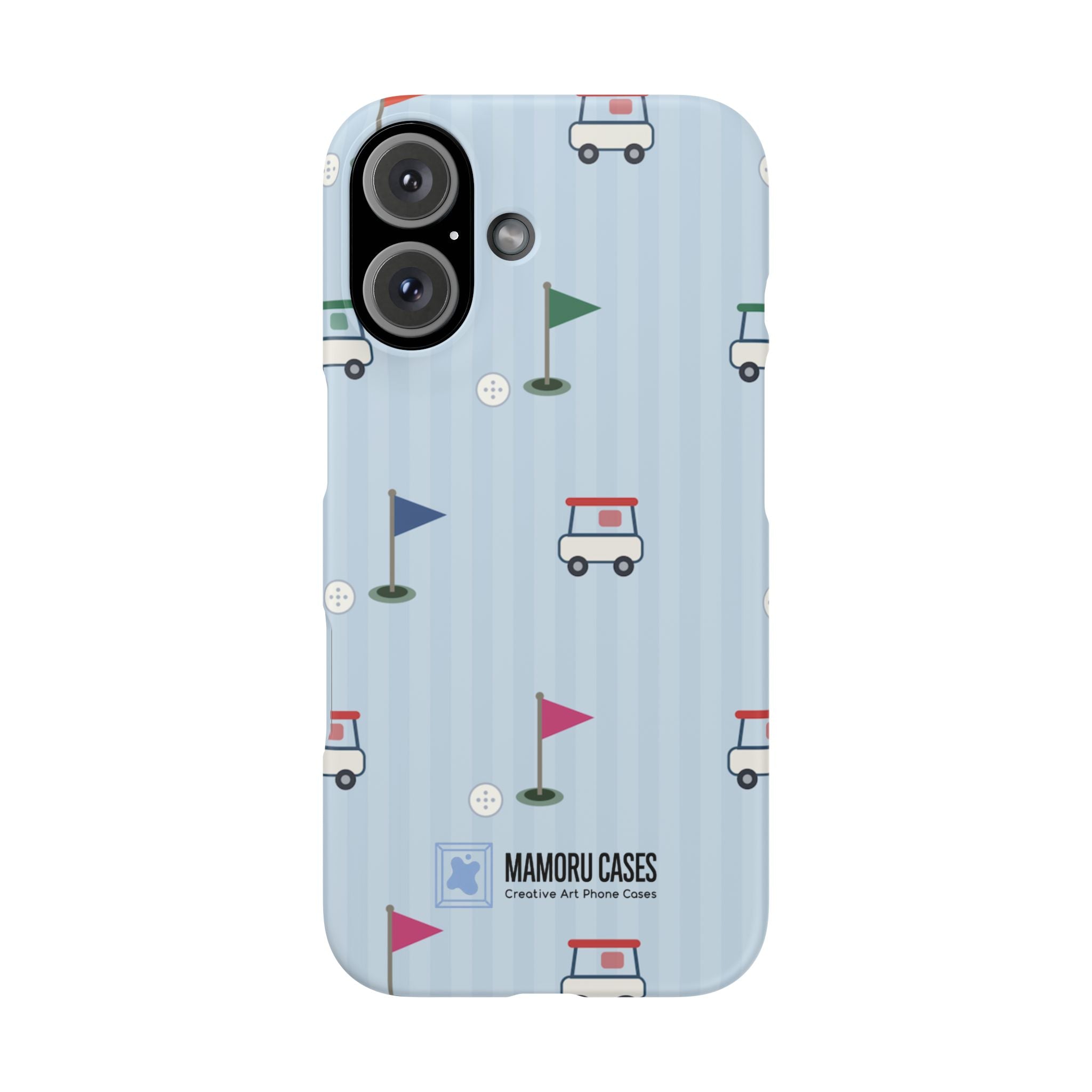 Golf Cart Pattern Phone Case – Cute Blue Golf Course Snap Case